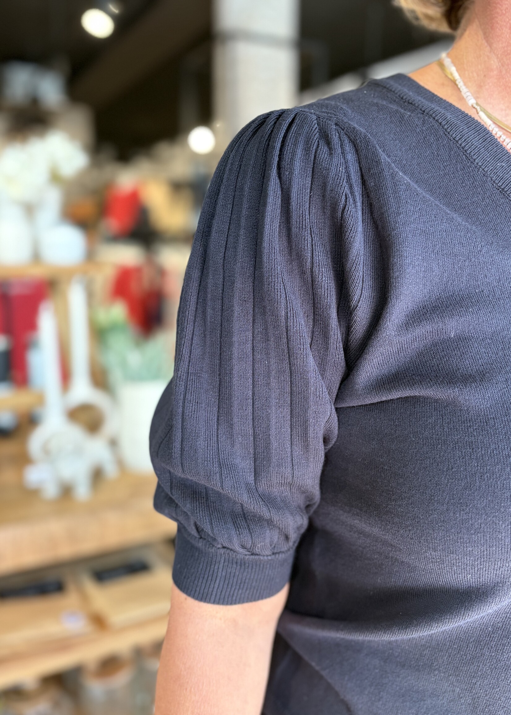 Freequent Shirt V-Neck Joel Kitwear - Navy
