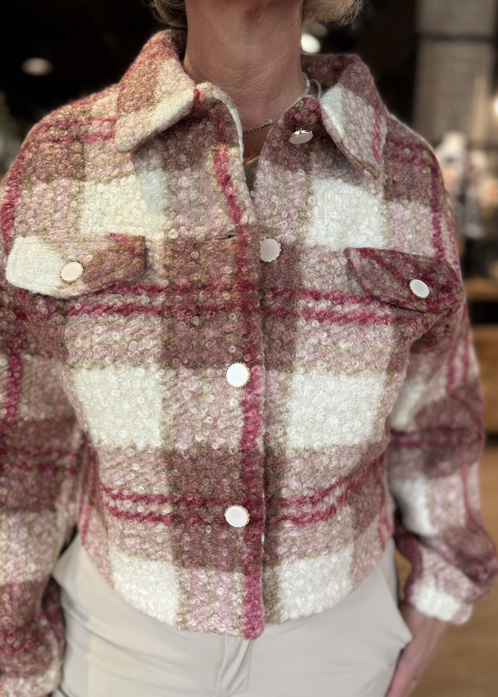 ZEZE Jacket Phoebe - Roze Bruin Mix