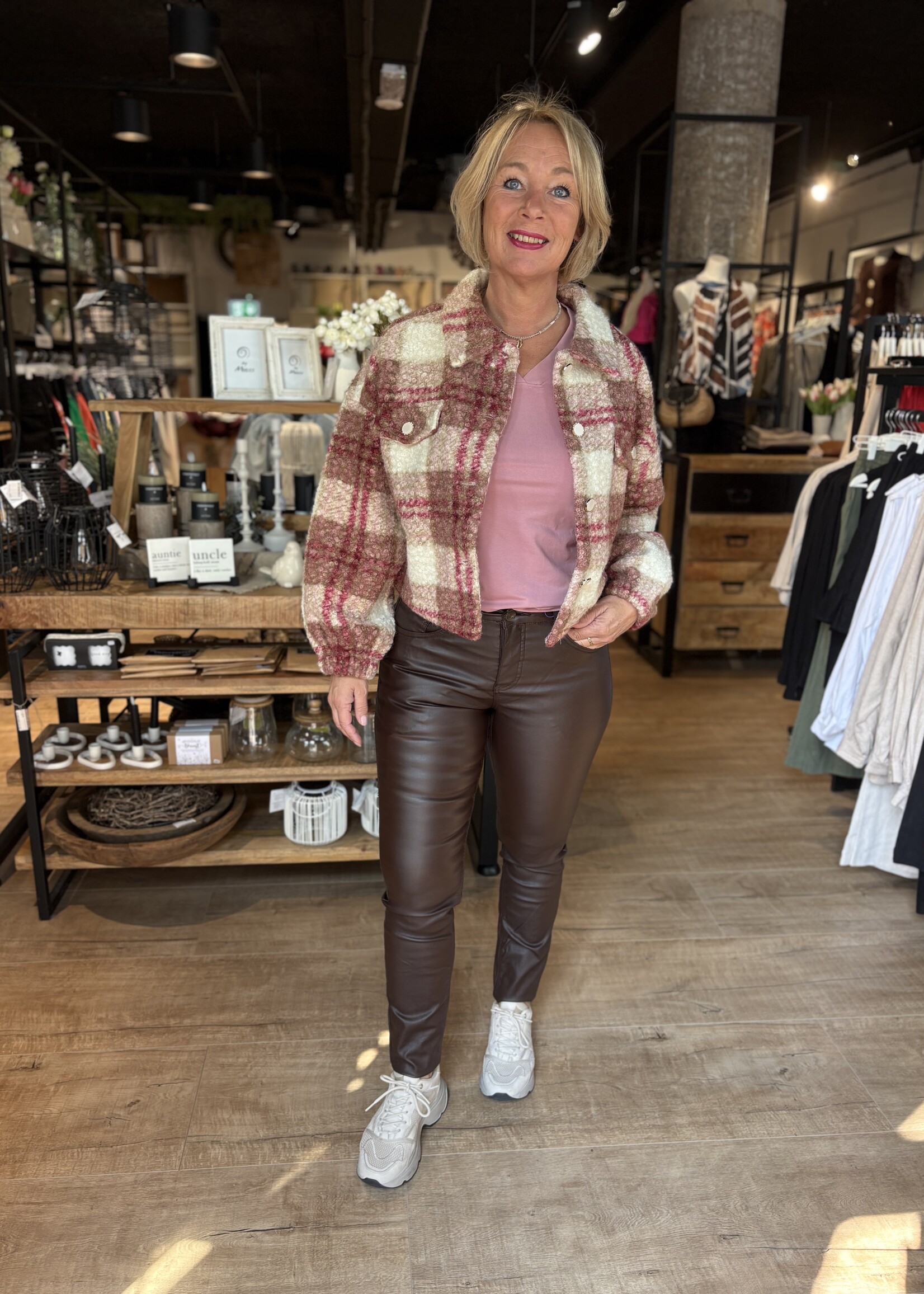 ZEZE Jacket Phoebe - Roze Bruin Mix