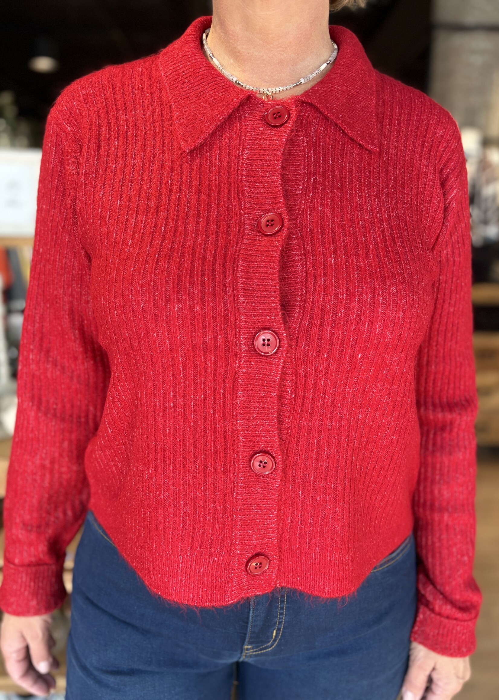 ZEZE Vest Hannah Knitwear - Tango Red