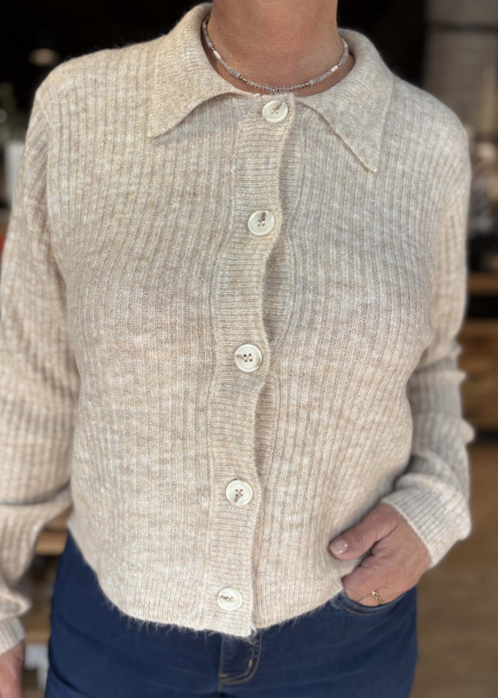 ZEZE Vest Hannah Knitwear - Sandshell