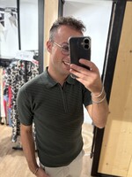 No Excess Polo Zip Jacquard - Dark Green