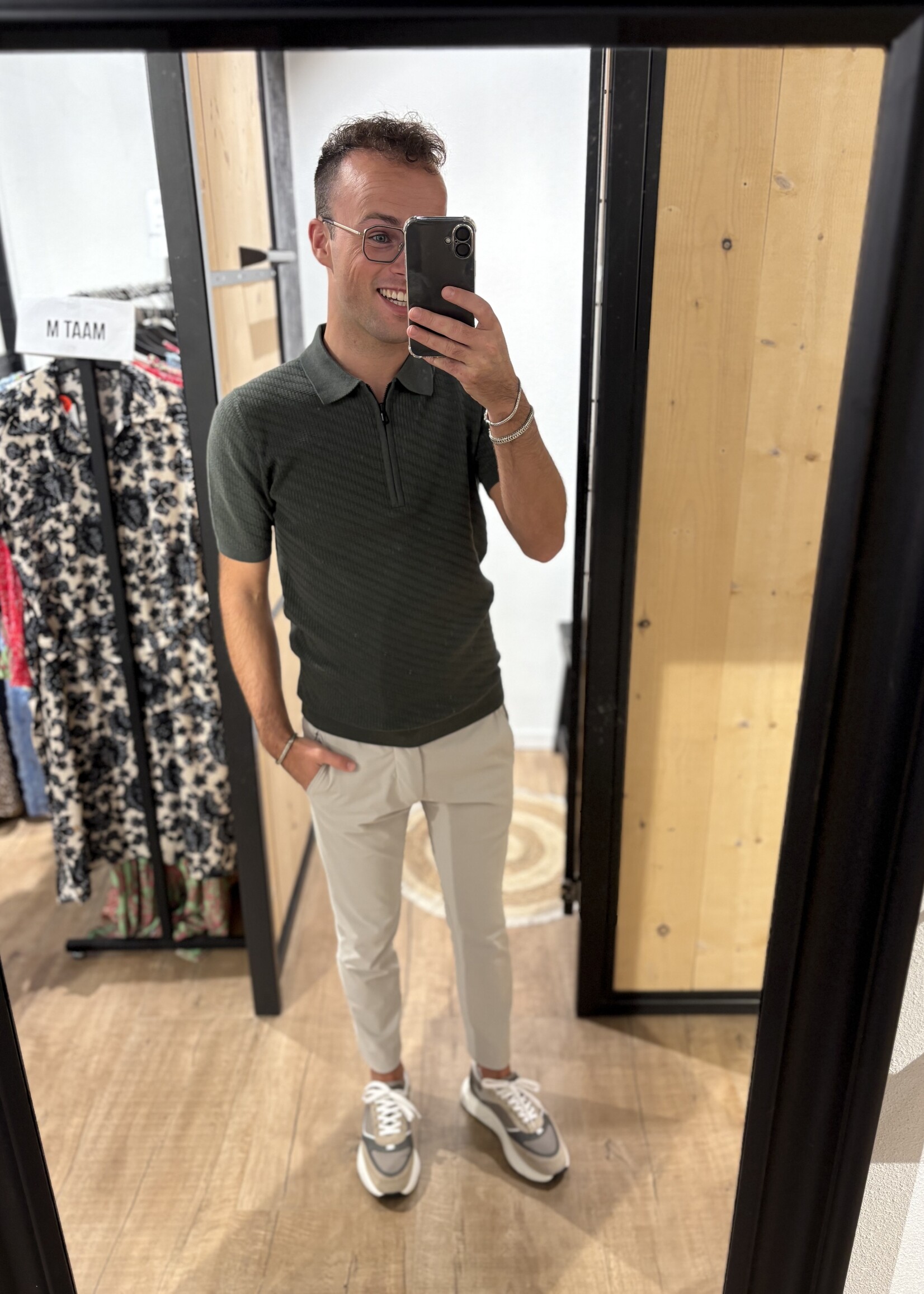 No Excess Polo Zip Jacquard - Dark Green