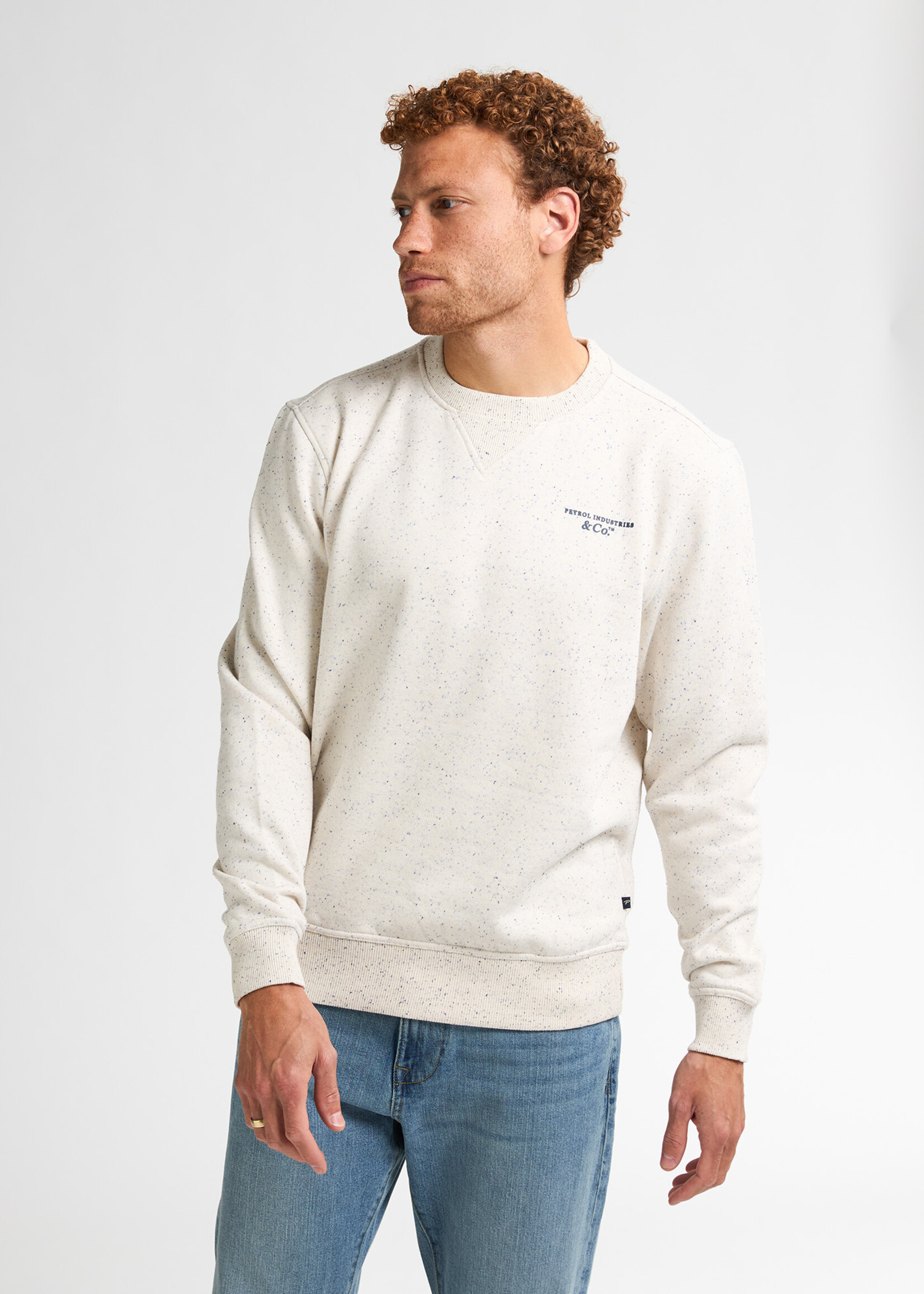 Petrol Industries Sweater Round Neck - Antique White Melee