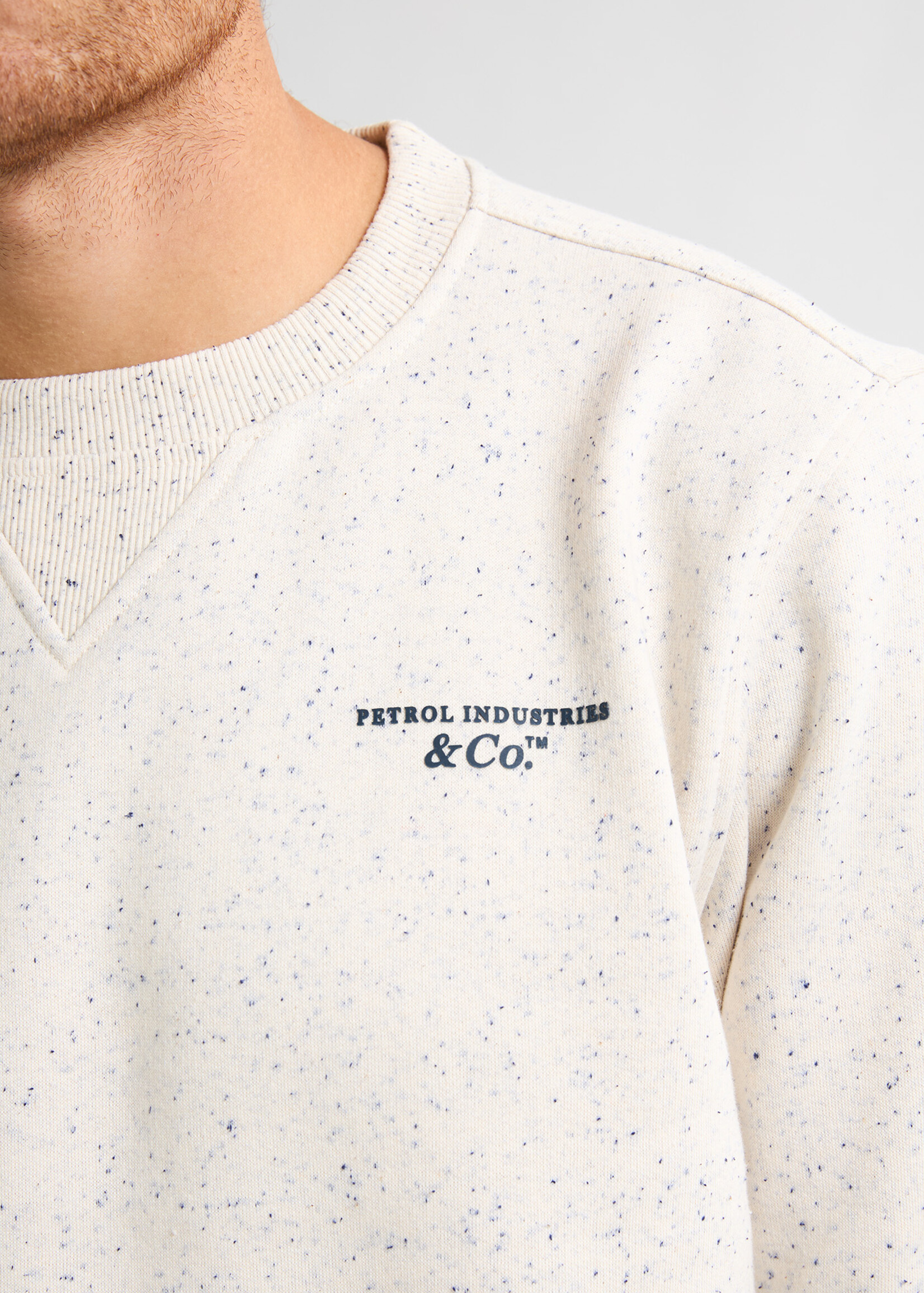 Petrol Industries Sweater Round Neck - Antique White Melee