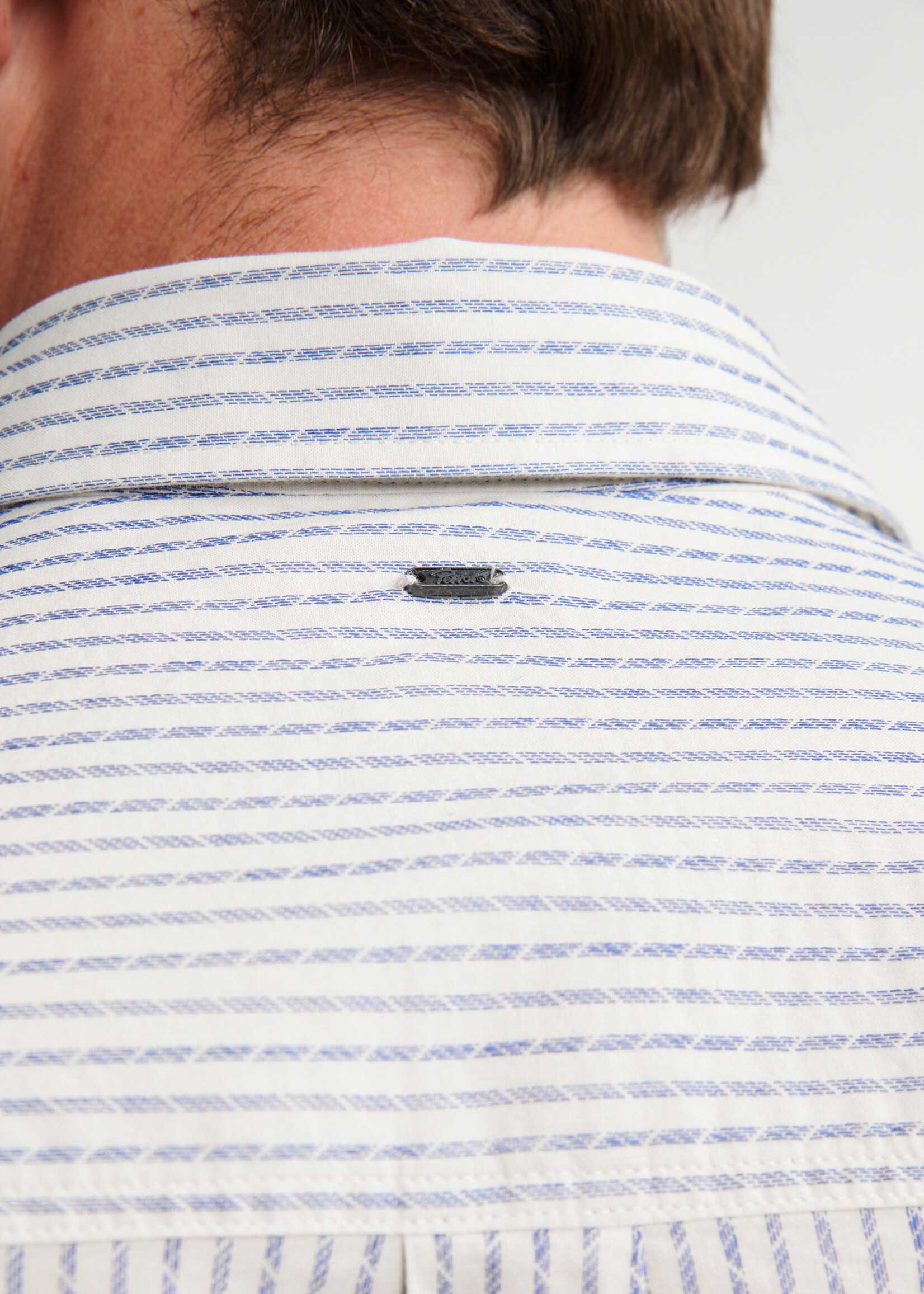 Petrol Industries Overhemd Streep Blauw - Offwhite