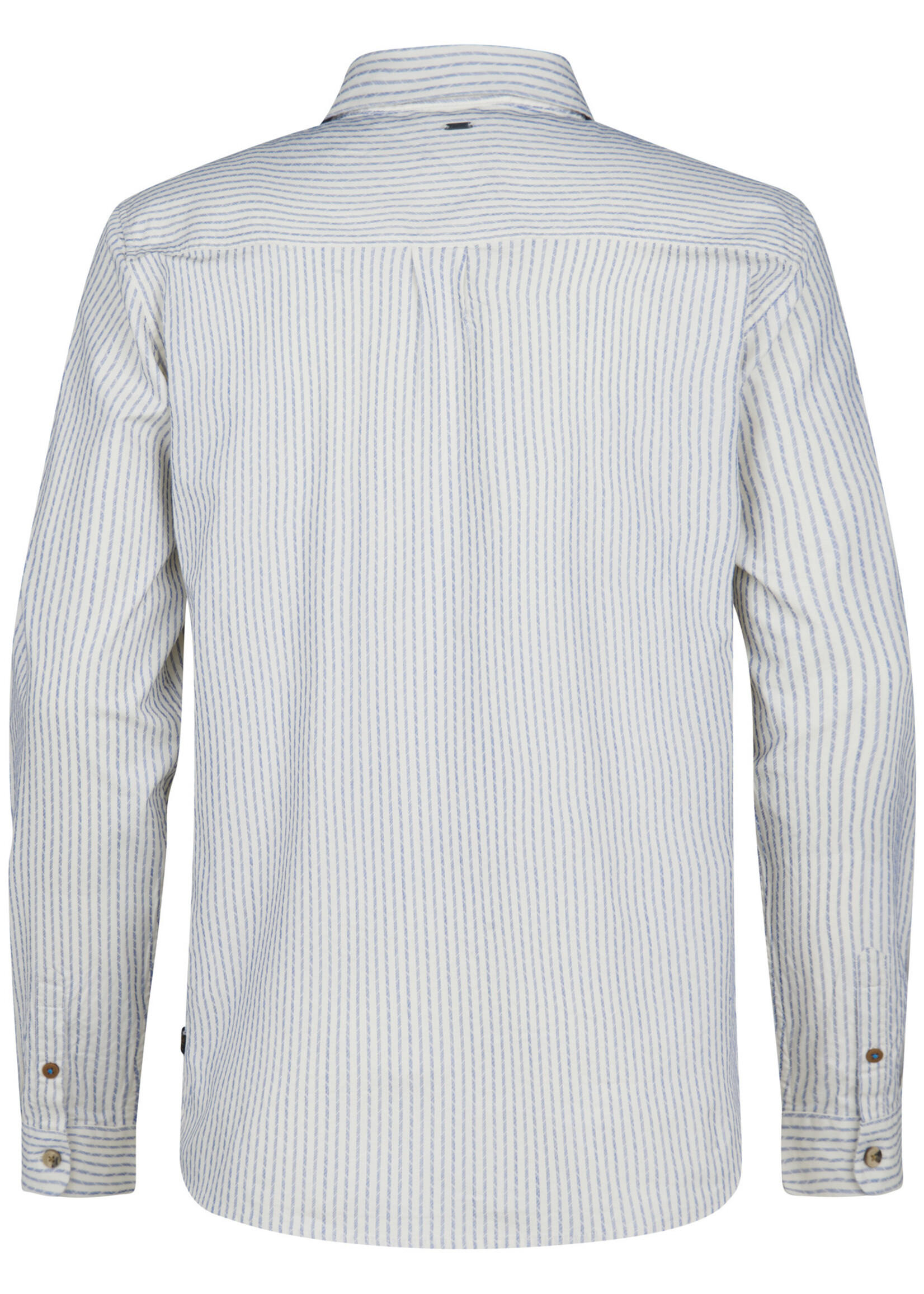 Petrol Industries Overhemd Streep Blauw - Offwhite
