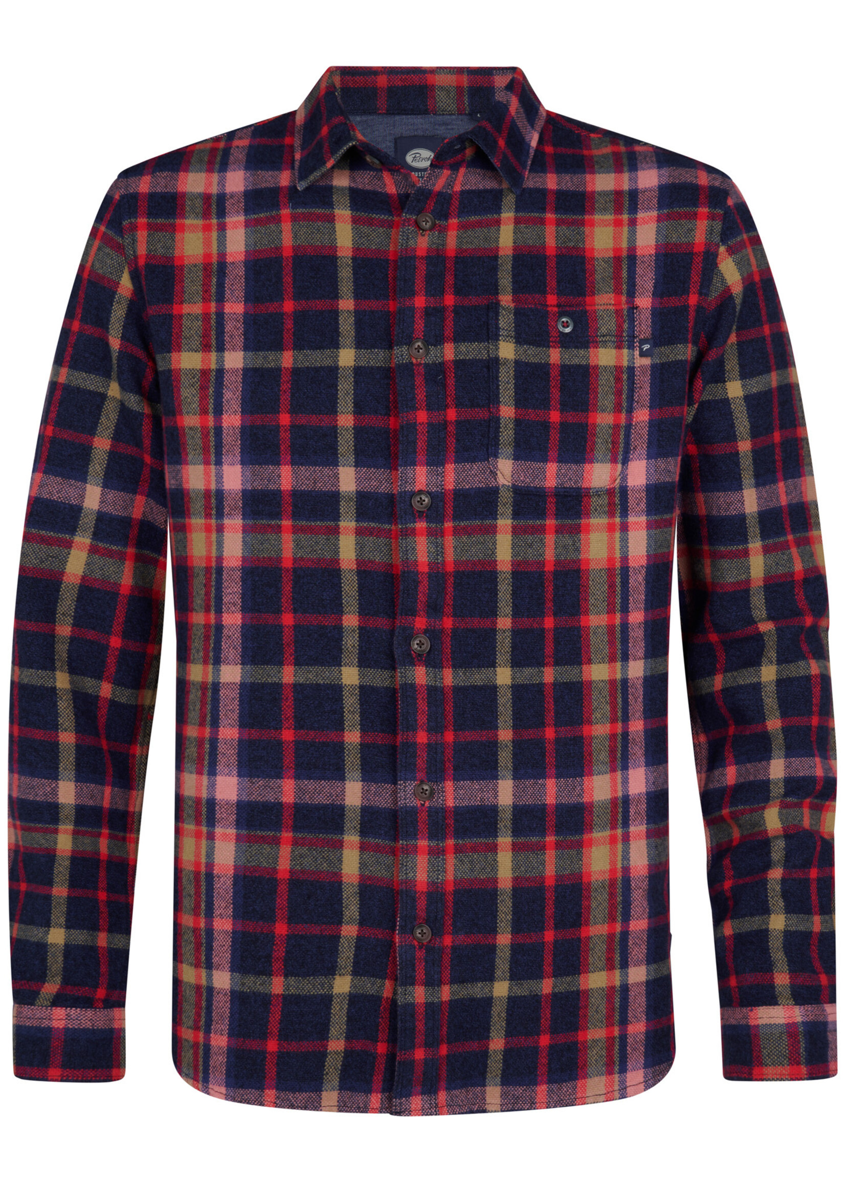 Petrol Industries Overhemd Ruit Rood - Donkerblauw