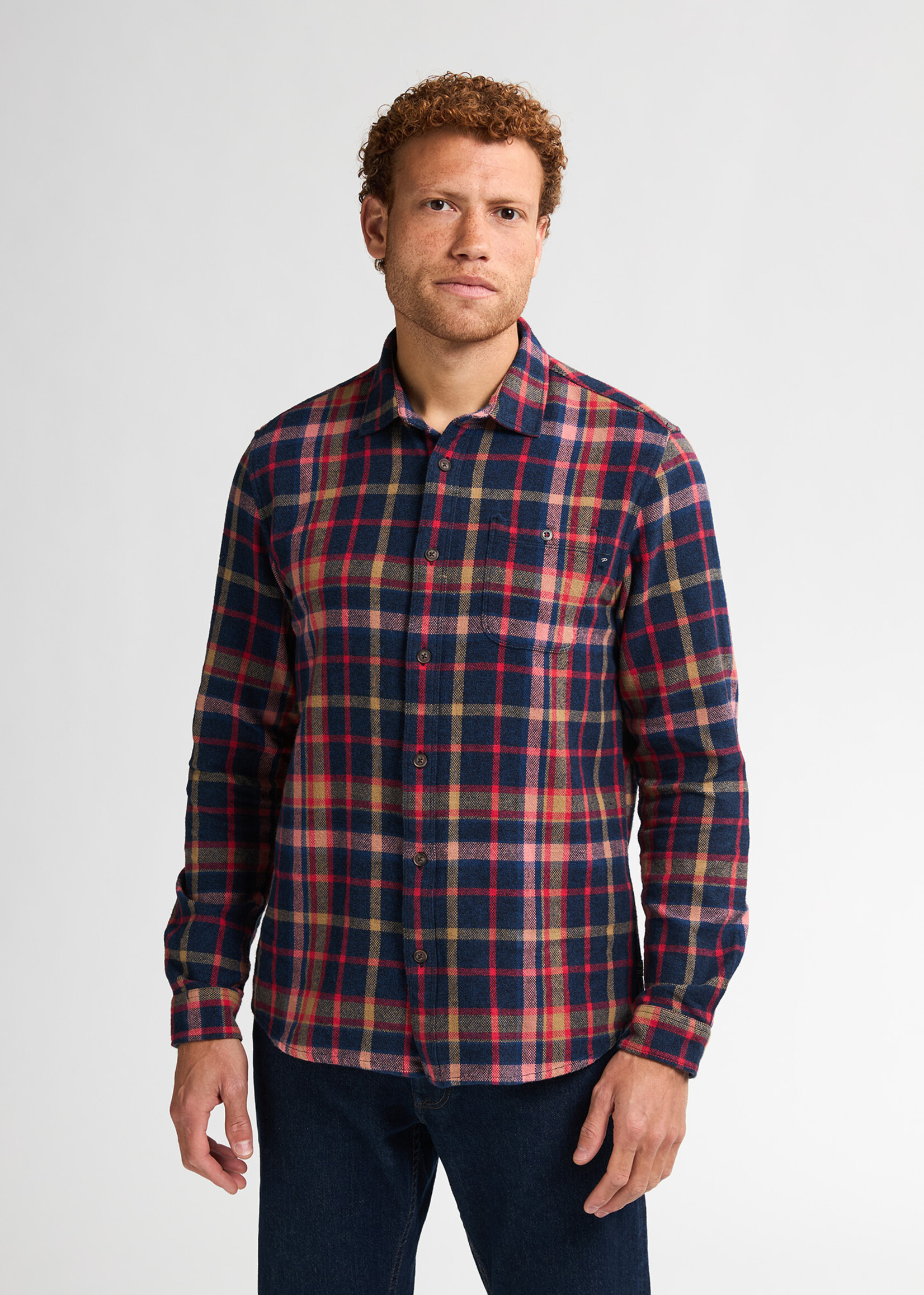 Petrol Industries Overhemd Ruit Rood - Donkerblauw