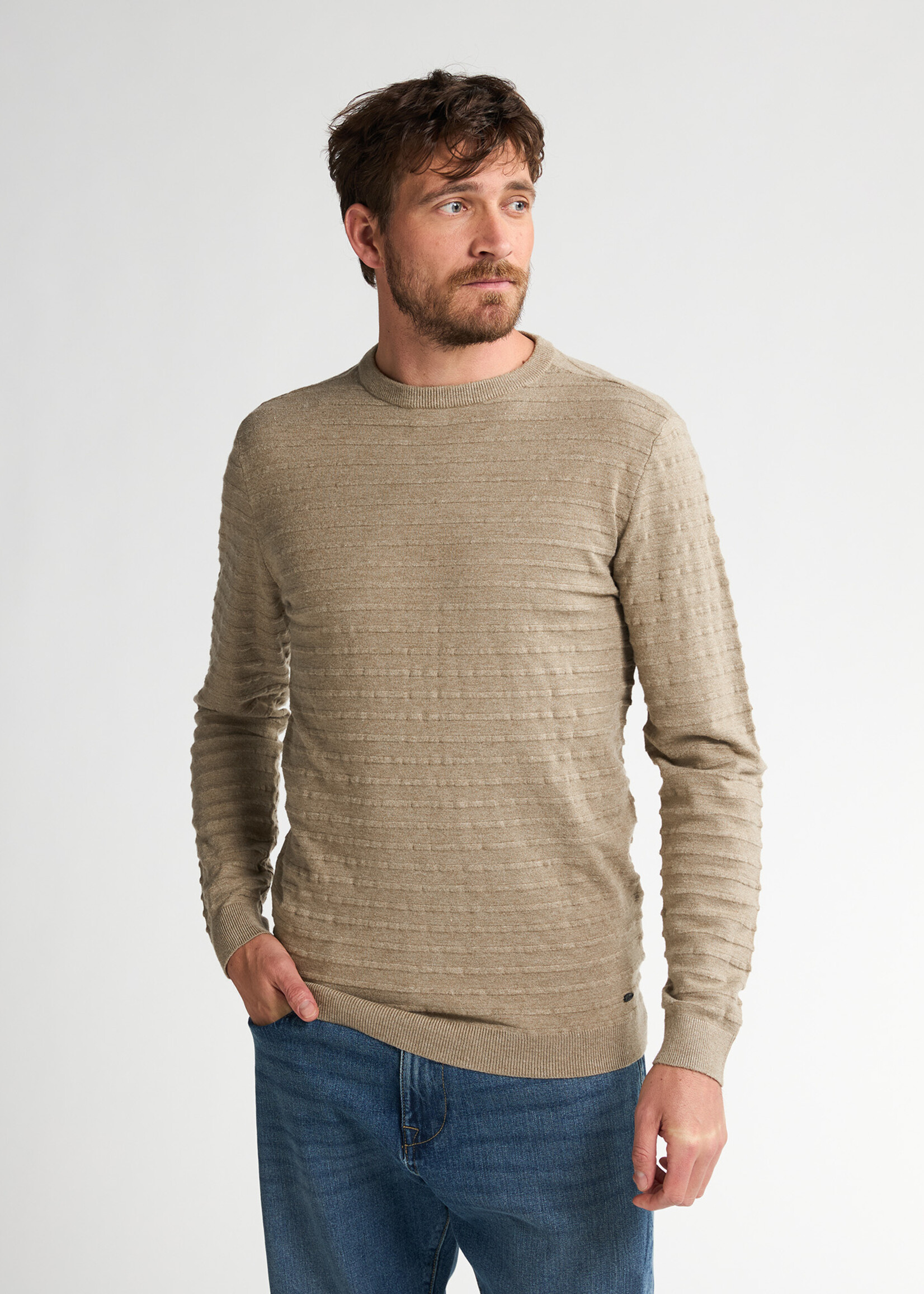 Petrol Industries Knitwear Round Neck Stripe - Tan