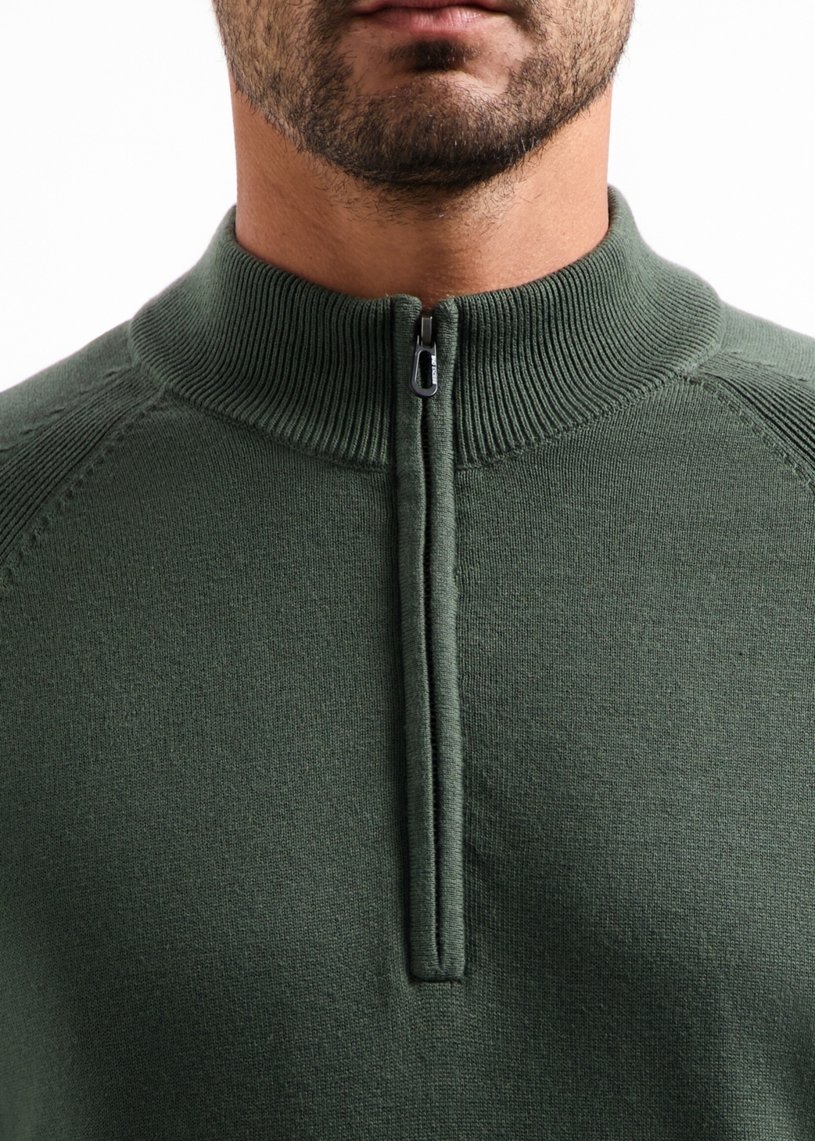 No Excess Pullover Half Zip Collar - Dark Green