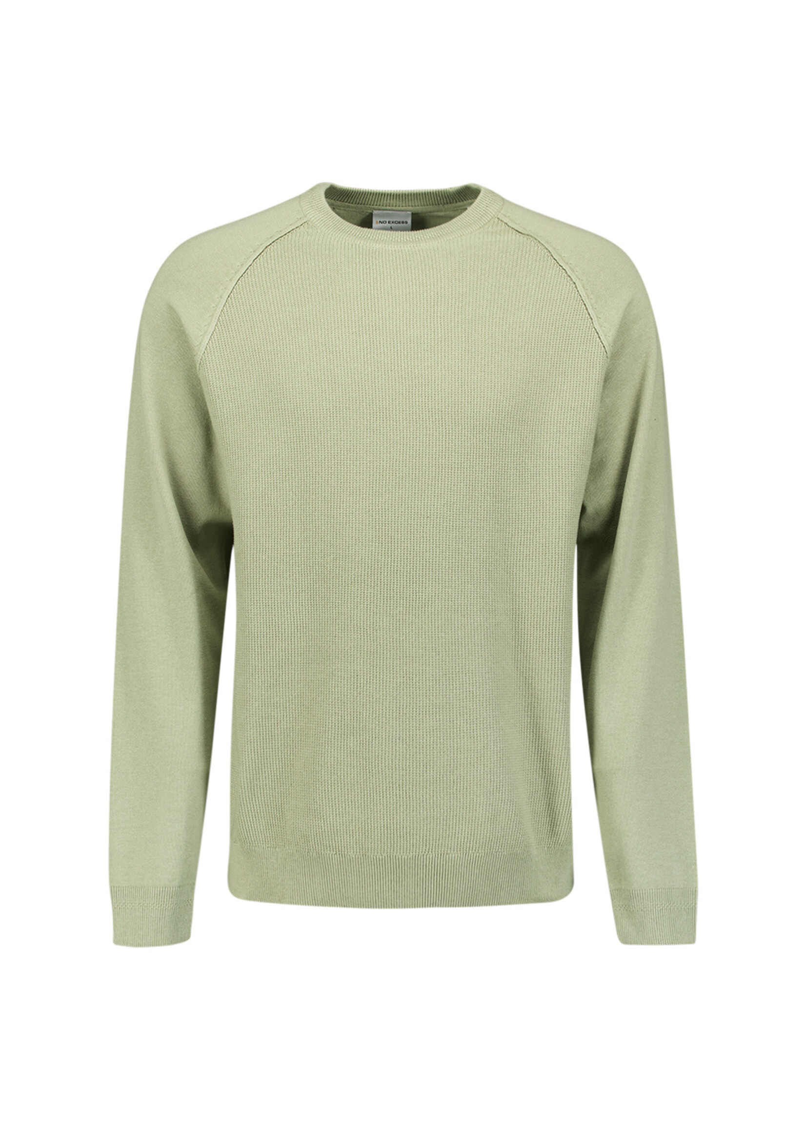 No Excess Pullover Solid Waffle Knit - Light Moss