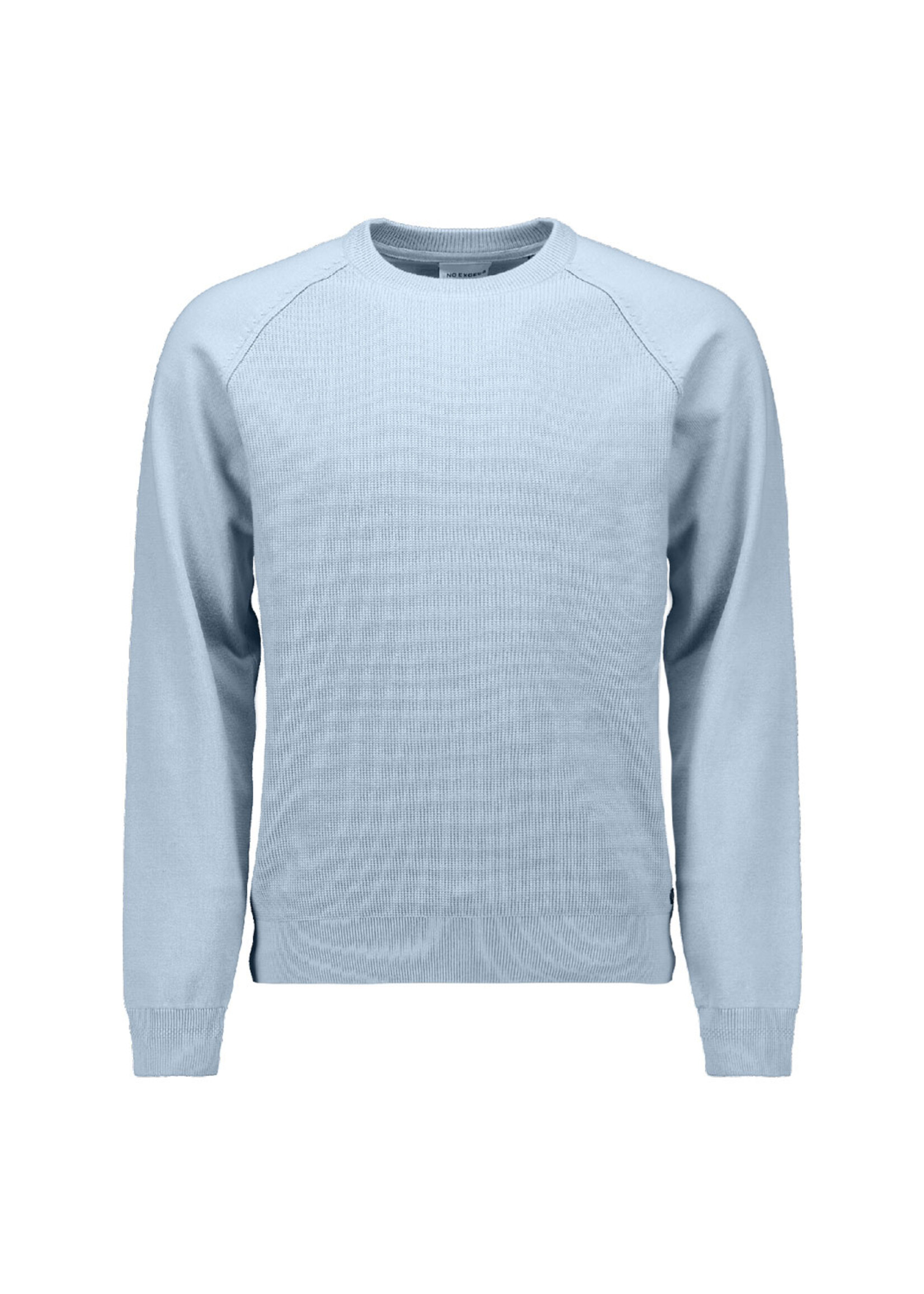 No Excess Pullover Solid Waffle Knit - Dusty Blue