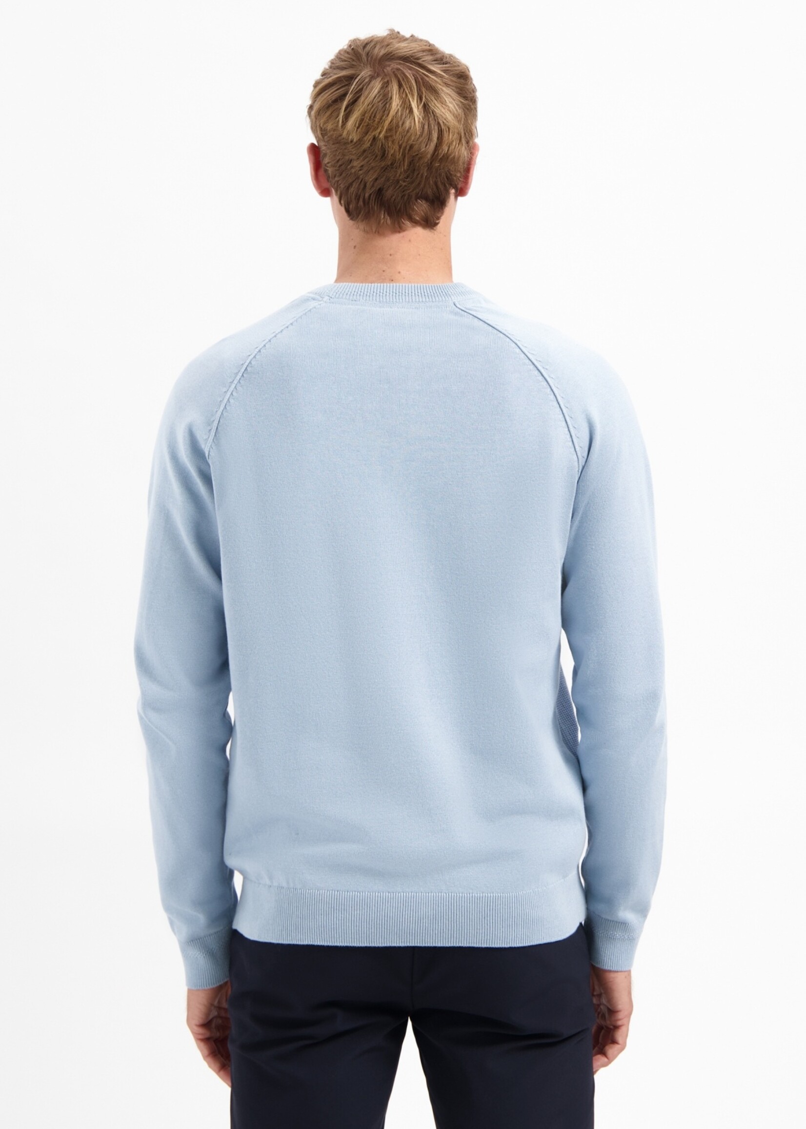 No Excess Pullover Solid Waffle Knit - Dusty Blue