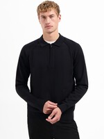 No Excess Knitwear Polo Half Zip - Black