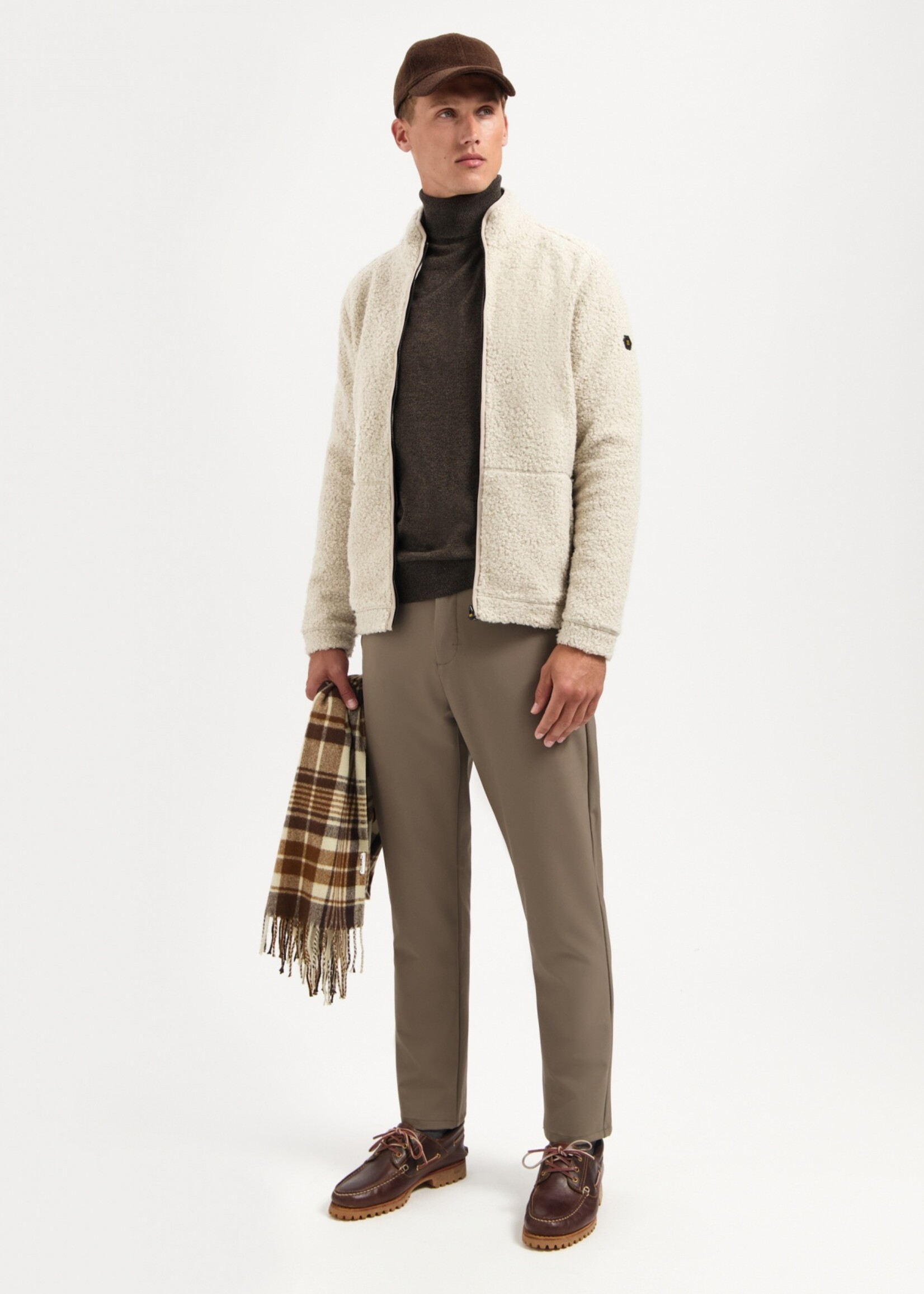 No Excess Sweater Full Zip Teddy - Sand