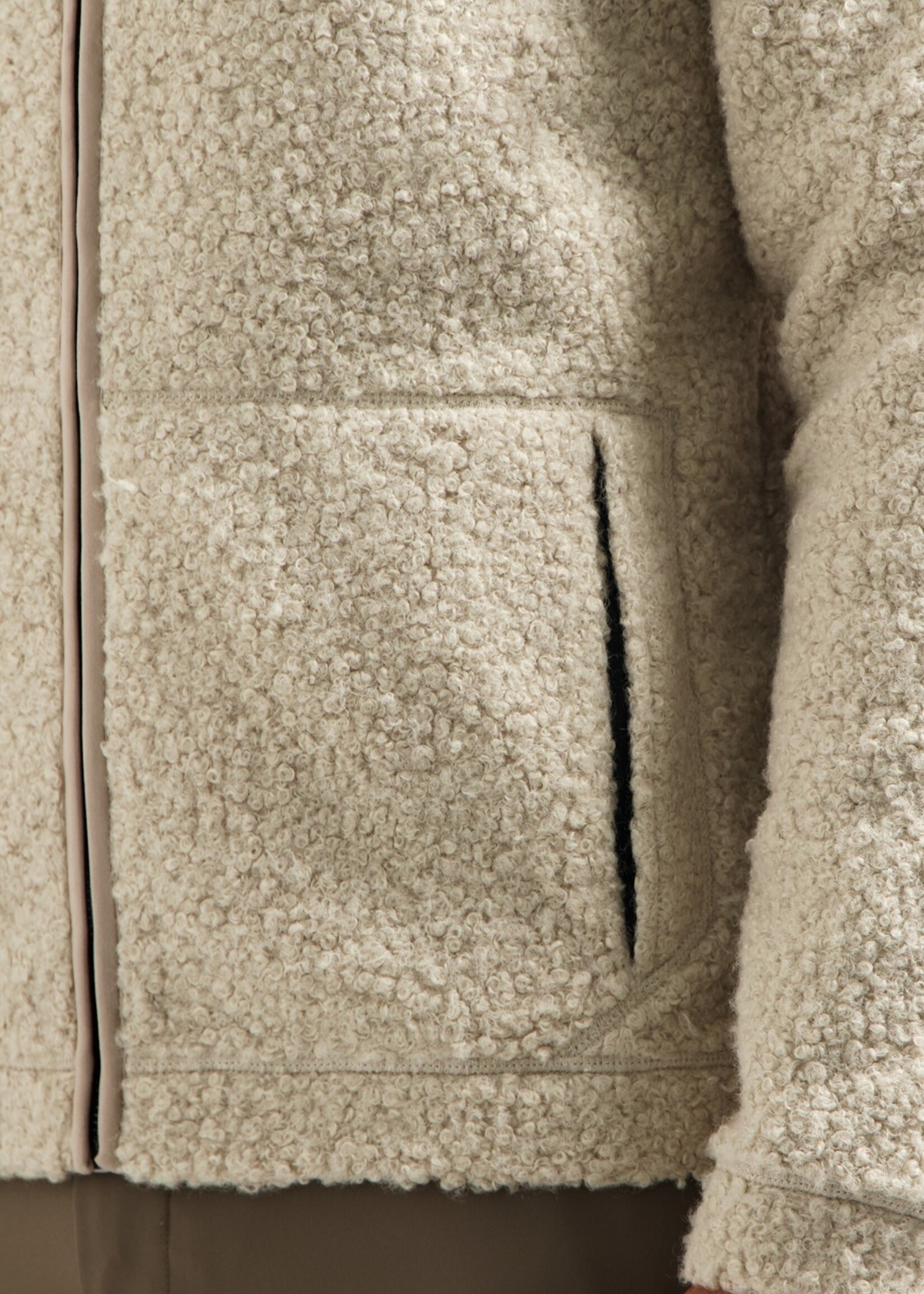 No Excess Sweater Full Zip Teddy - Sand