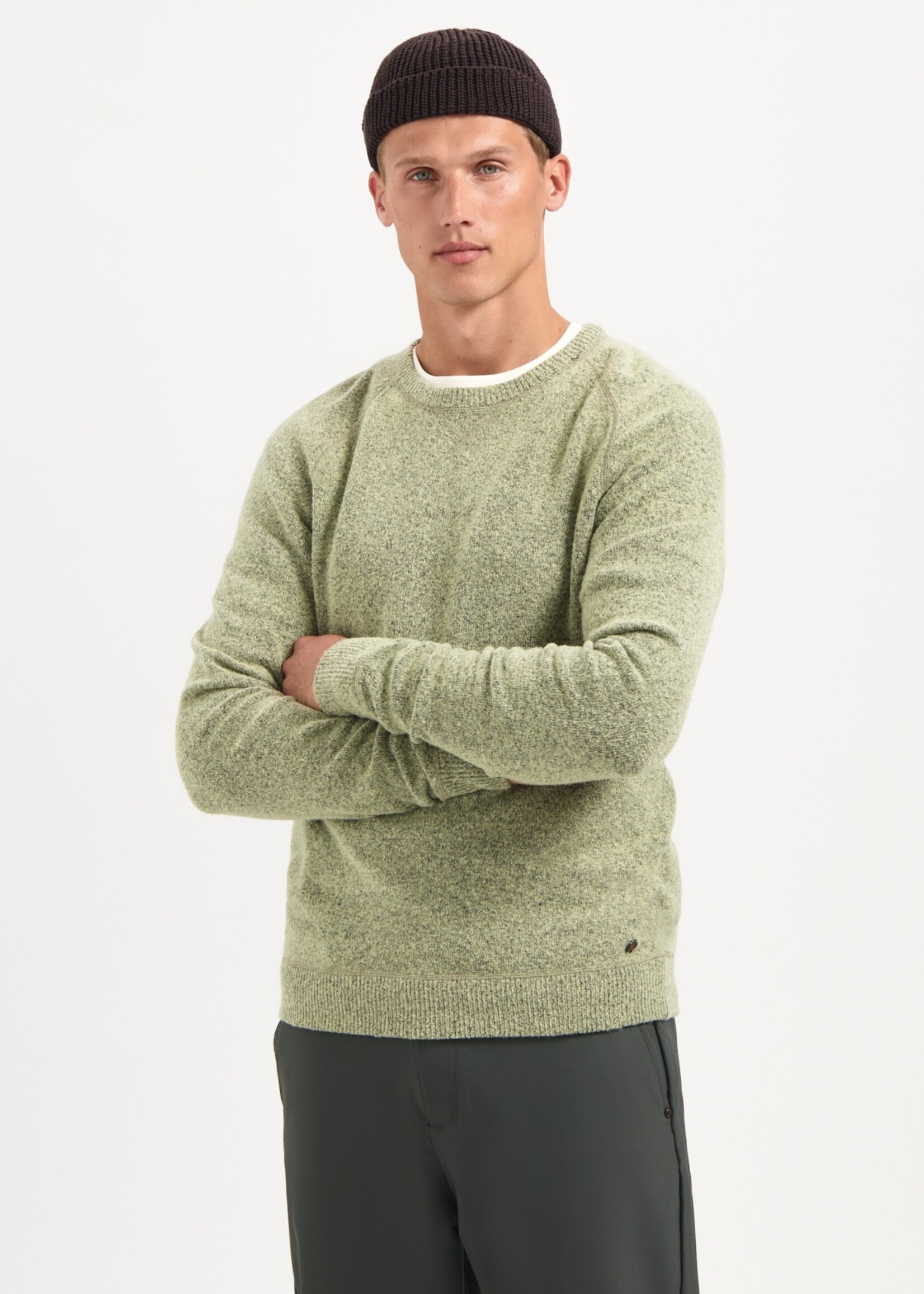 No Excess Trui Wool Blend - Light Moss