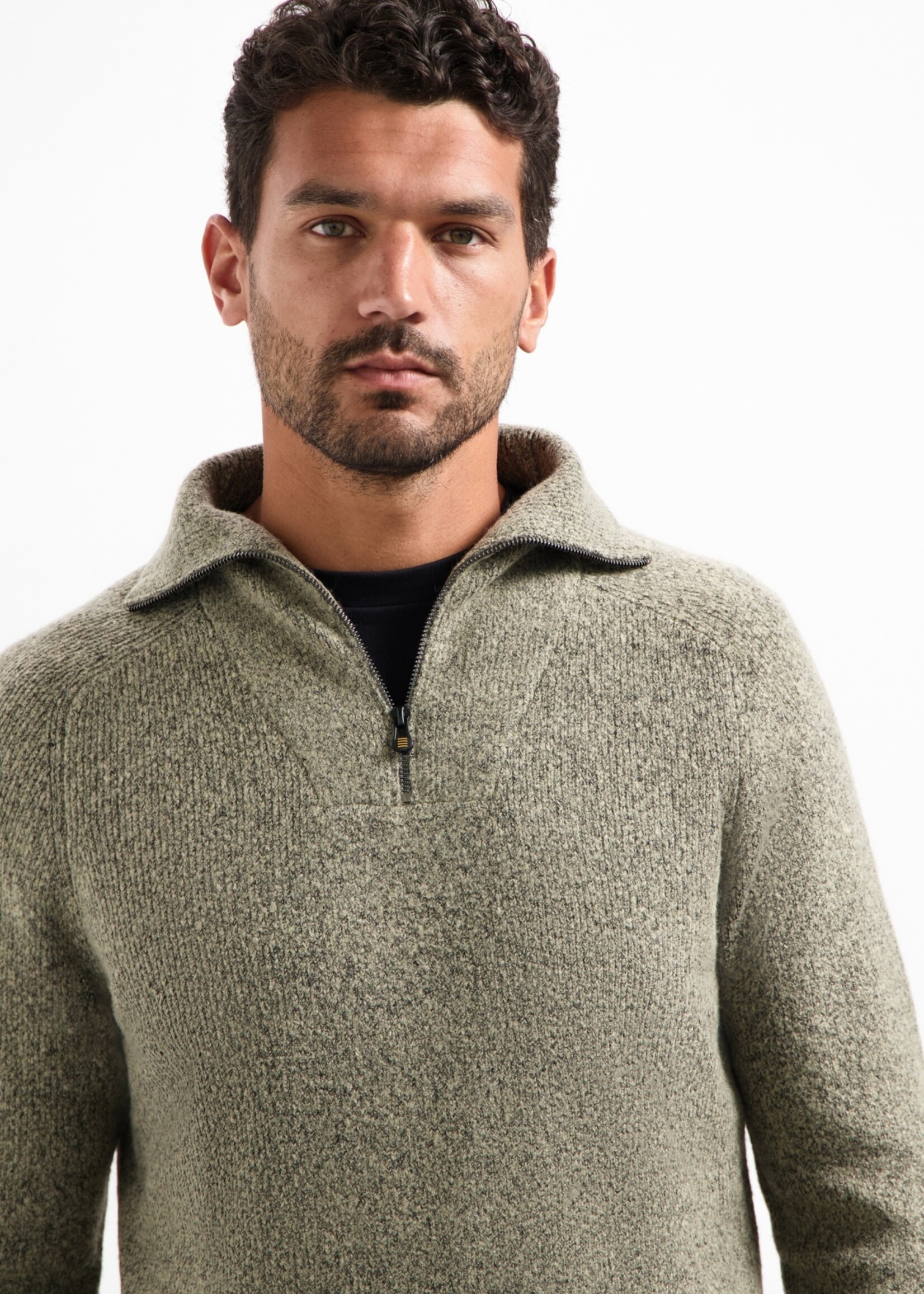 No Excess Pullover Collar Half Zip Soft - Sand