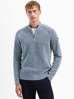 No Excess Pullover Half Zip Chenille - Dusty Blue