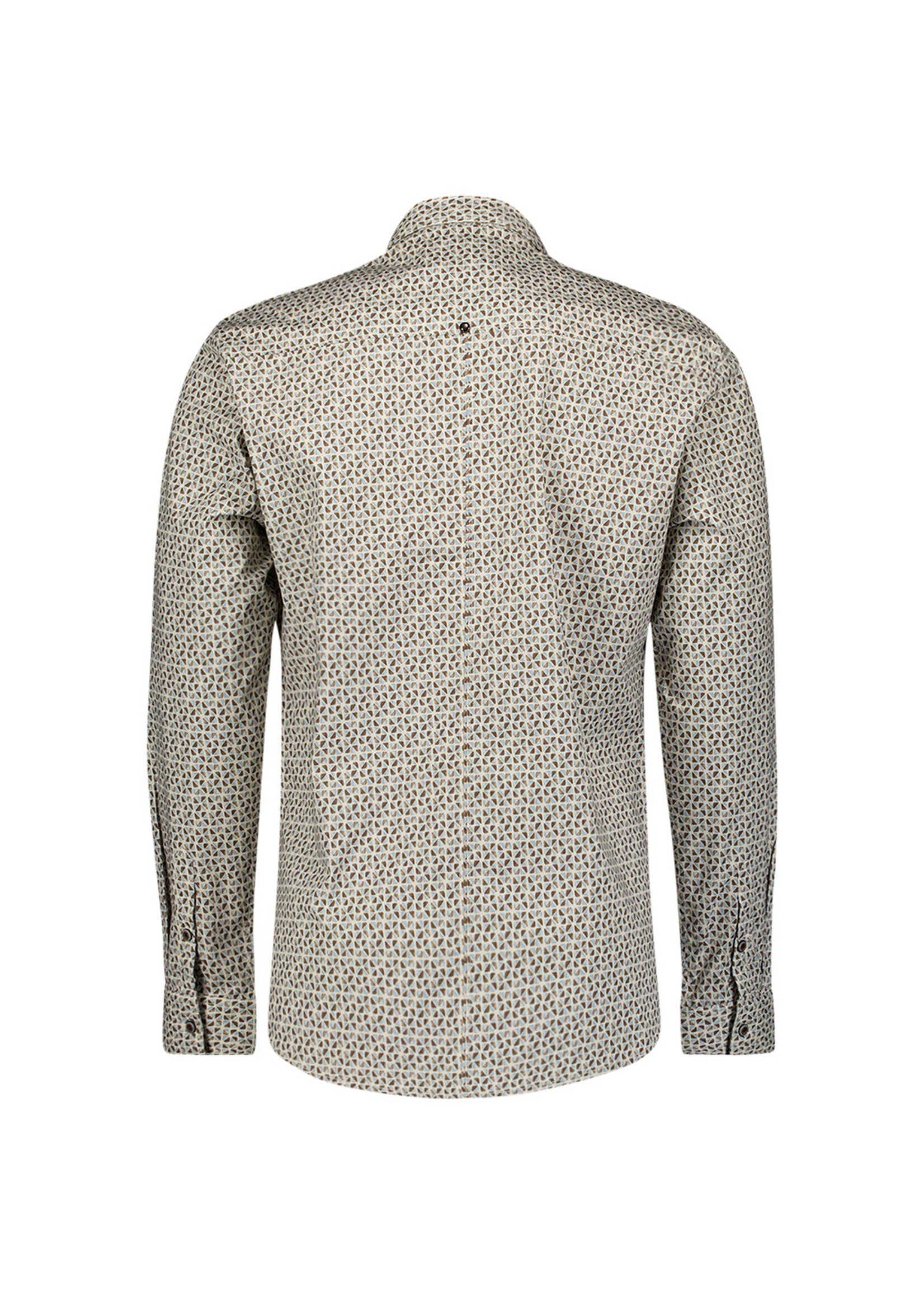 No Excess Overhemd Stretch Allover Printed - Taupe