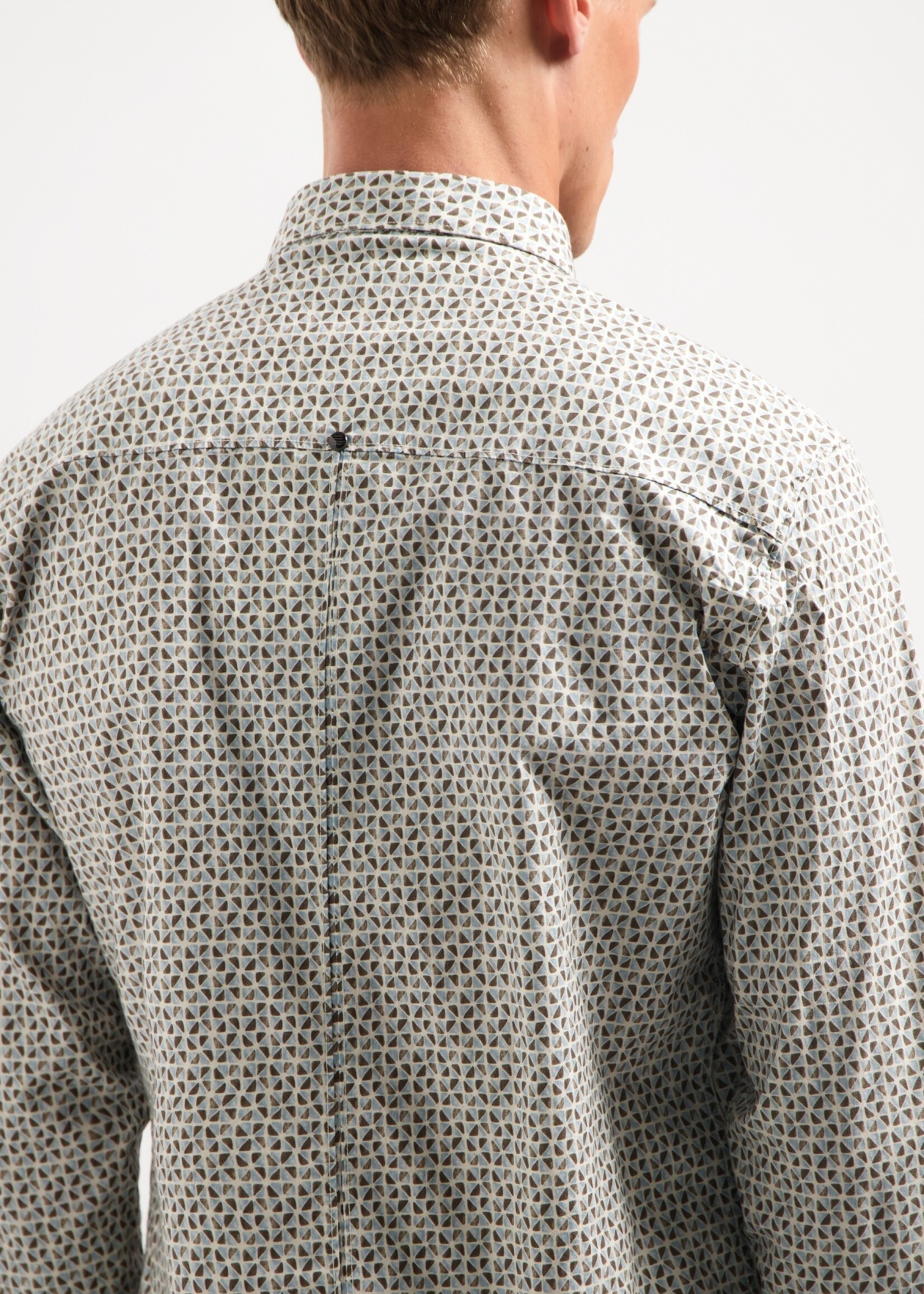 No Excess Overhemd Stretch Allover Printed - Taupe