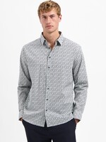No Excess Overhemd Stretch Allover Printed - Dusty Blue