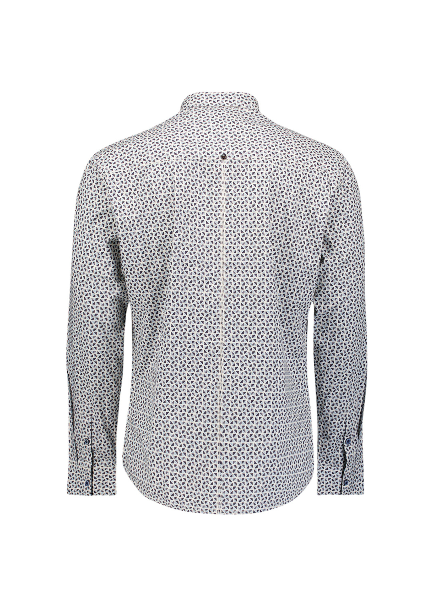 No Excess Overhemd Stretch Allover Printed - Dusty Blue