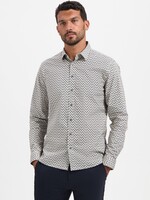 No Excess Overhemd Stretch Allover Printed - White