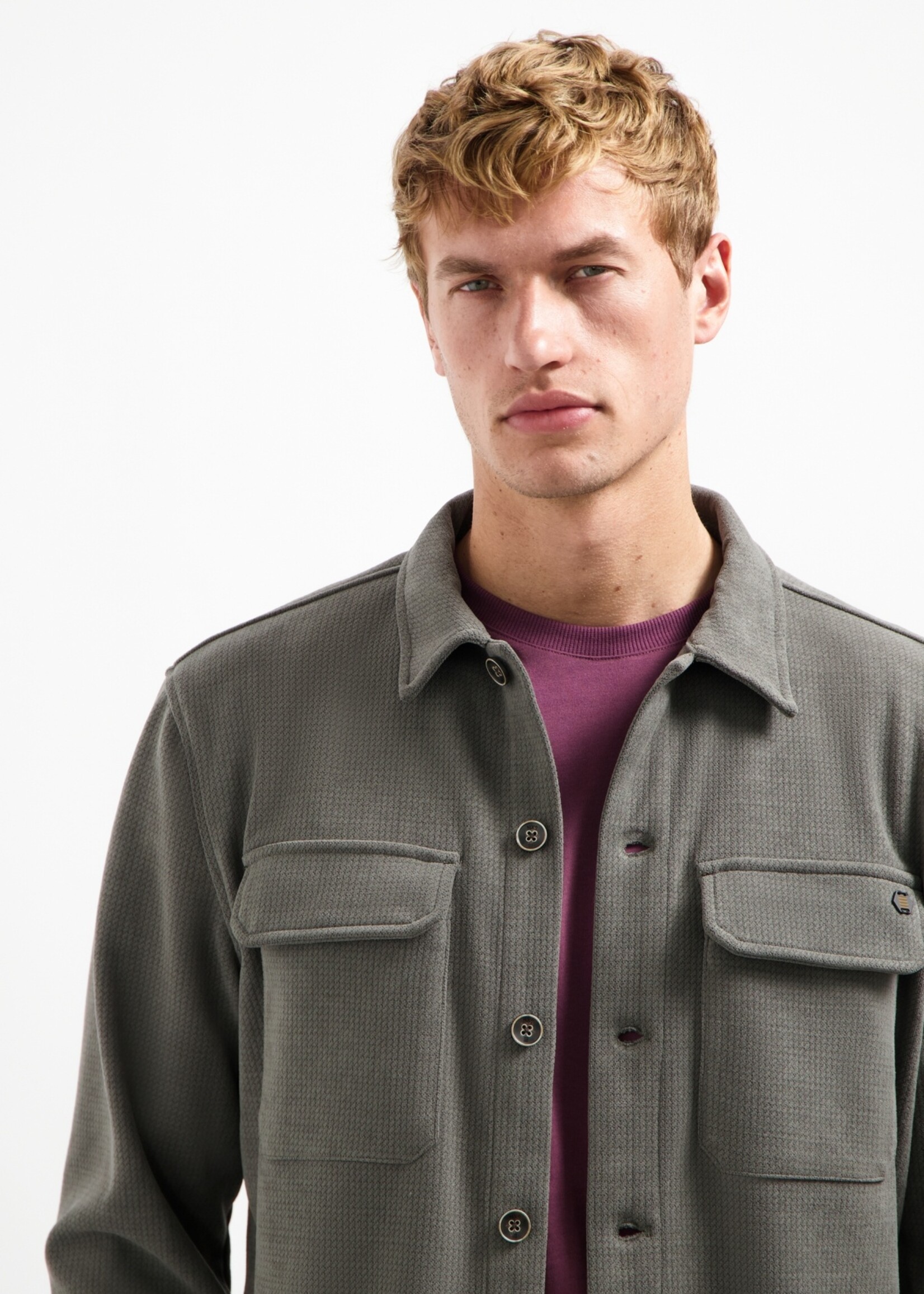 No Excess Overshirt Button Corduroy - Dark Clay