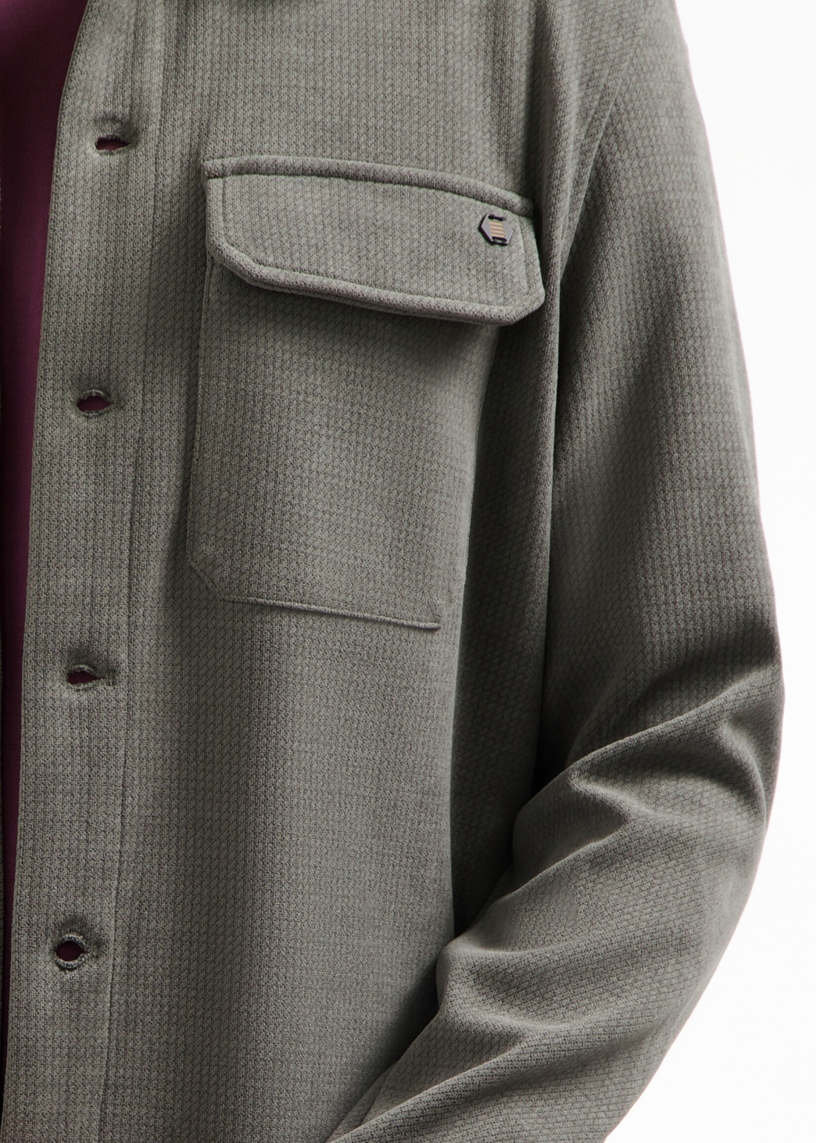 No Excess Overshirt Button Corduroy - Dark Clay