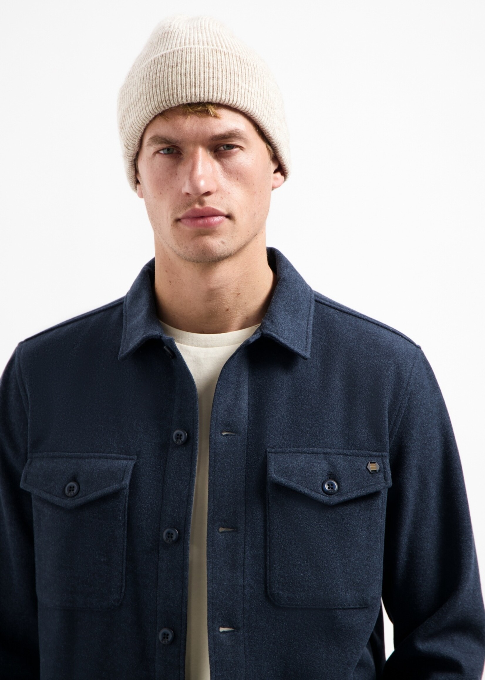 No Excess Overshirt Button Closure Melange - Night
