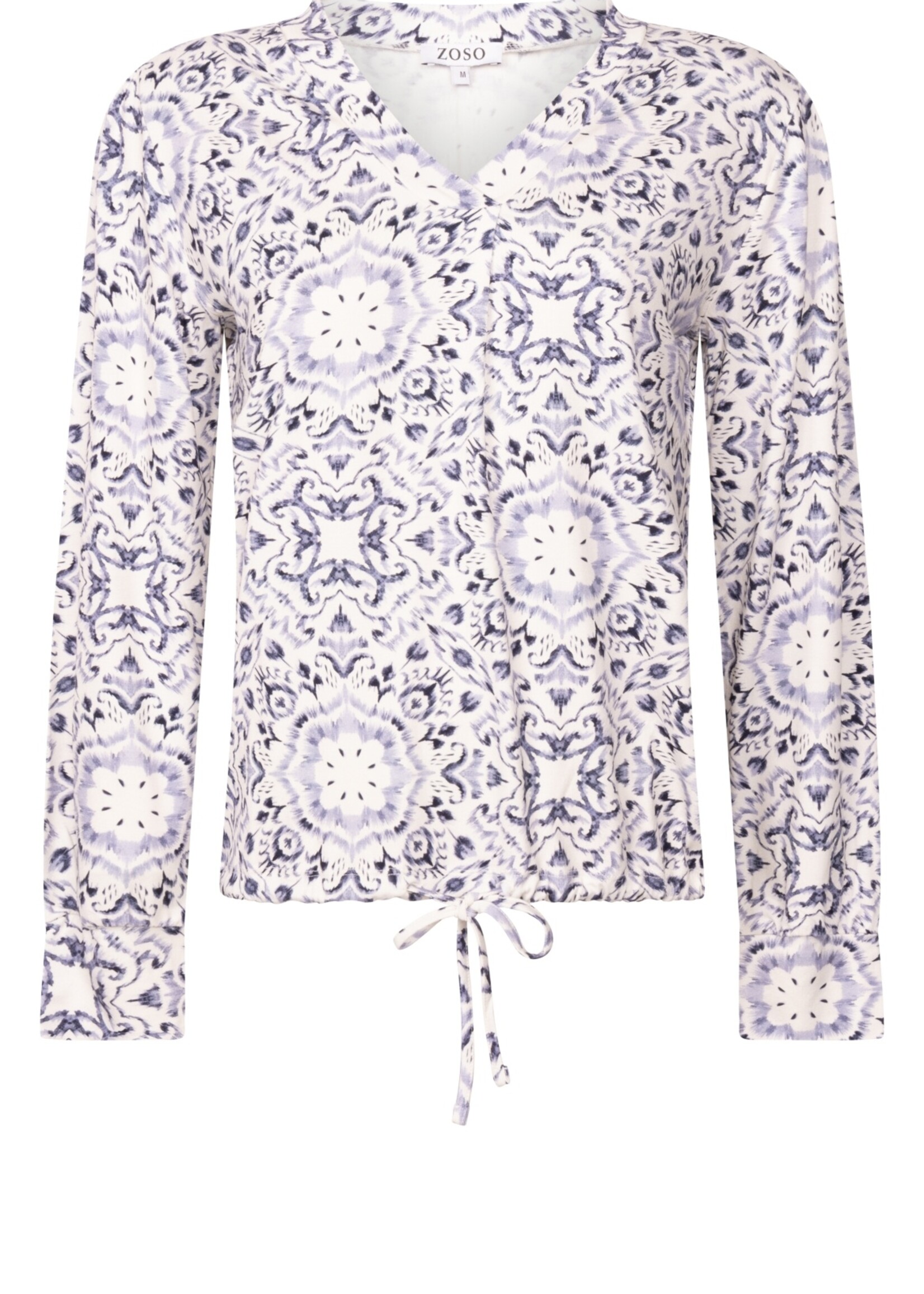 ZOSO Blouse Viscose Tessa - Offwhite Blue