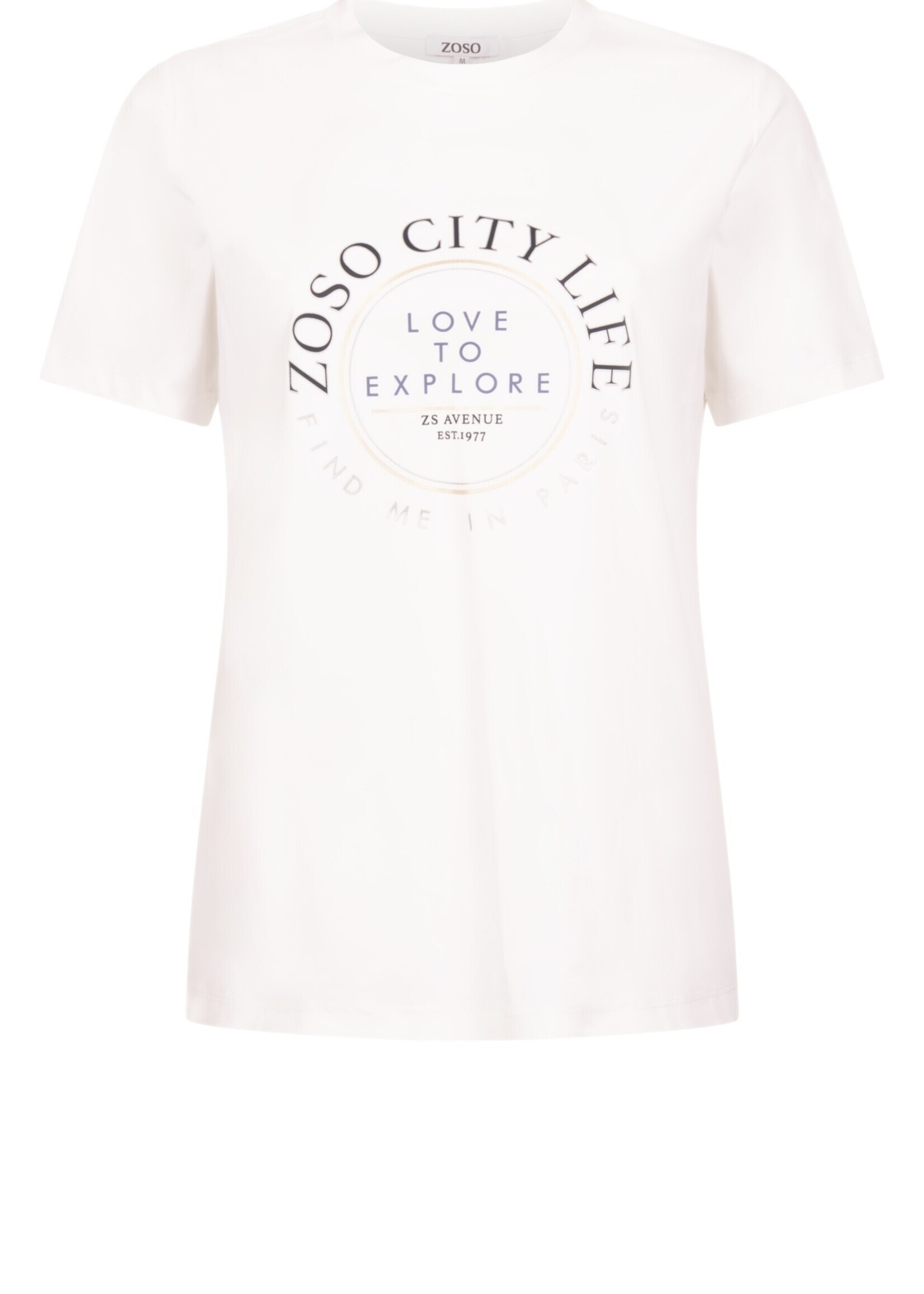 ZOSO Travel T-shirt Selma - Offwhite Navy