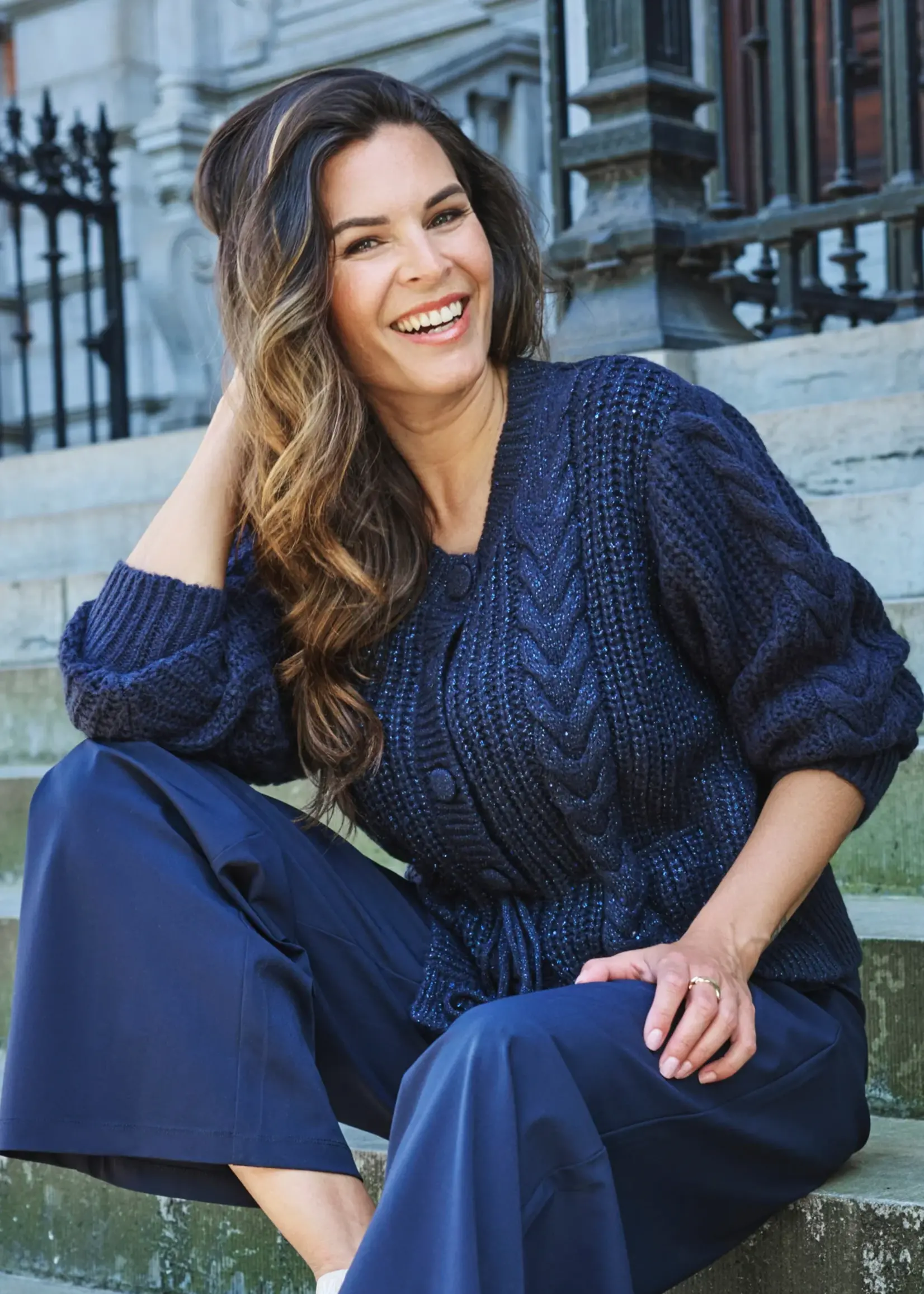 ZOSO Knitted Vest Marloes - Navy