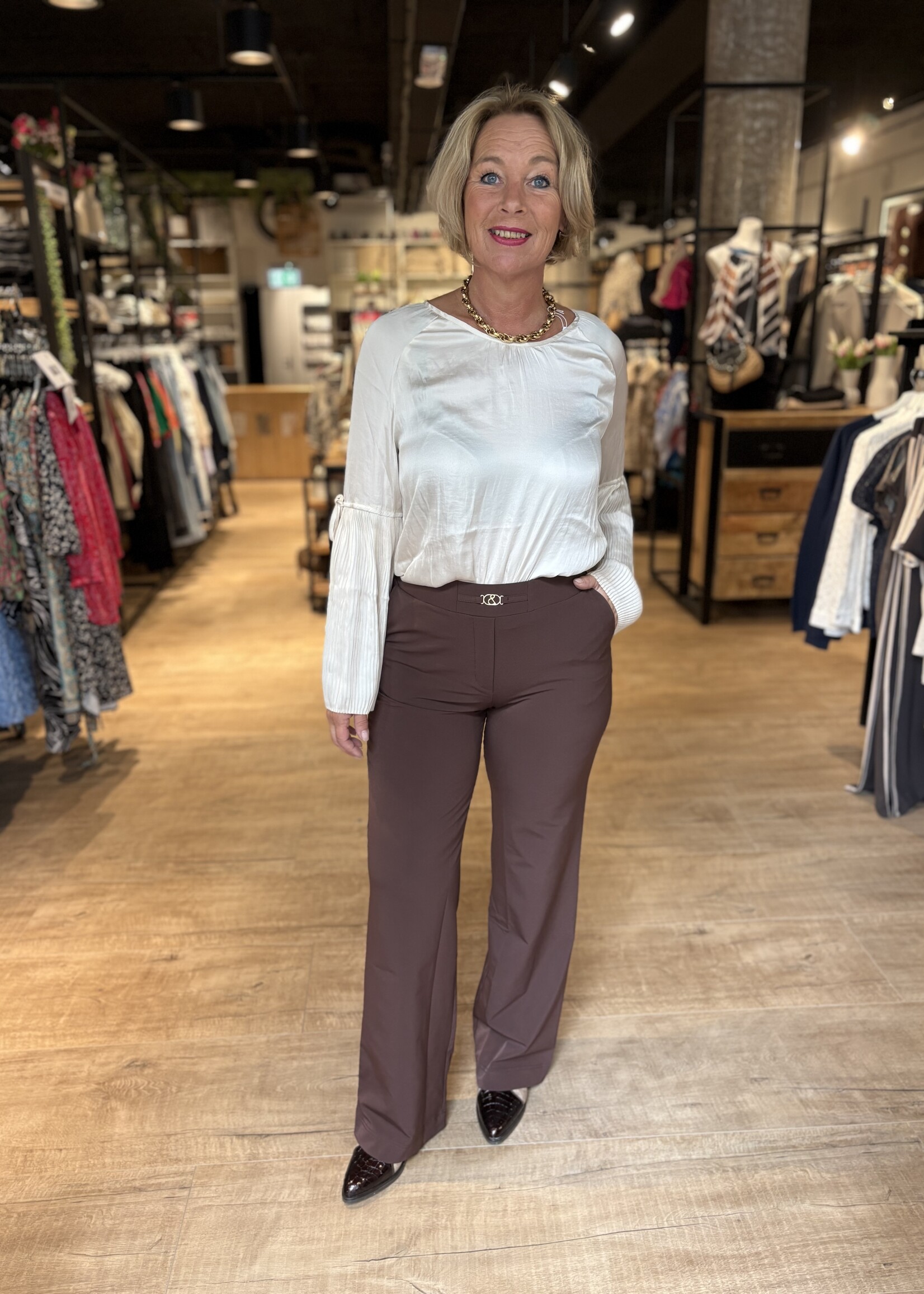 &Co Woman Broek Perrine Travel - Chocolate