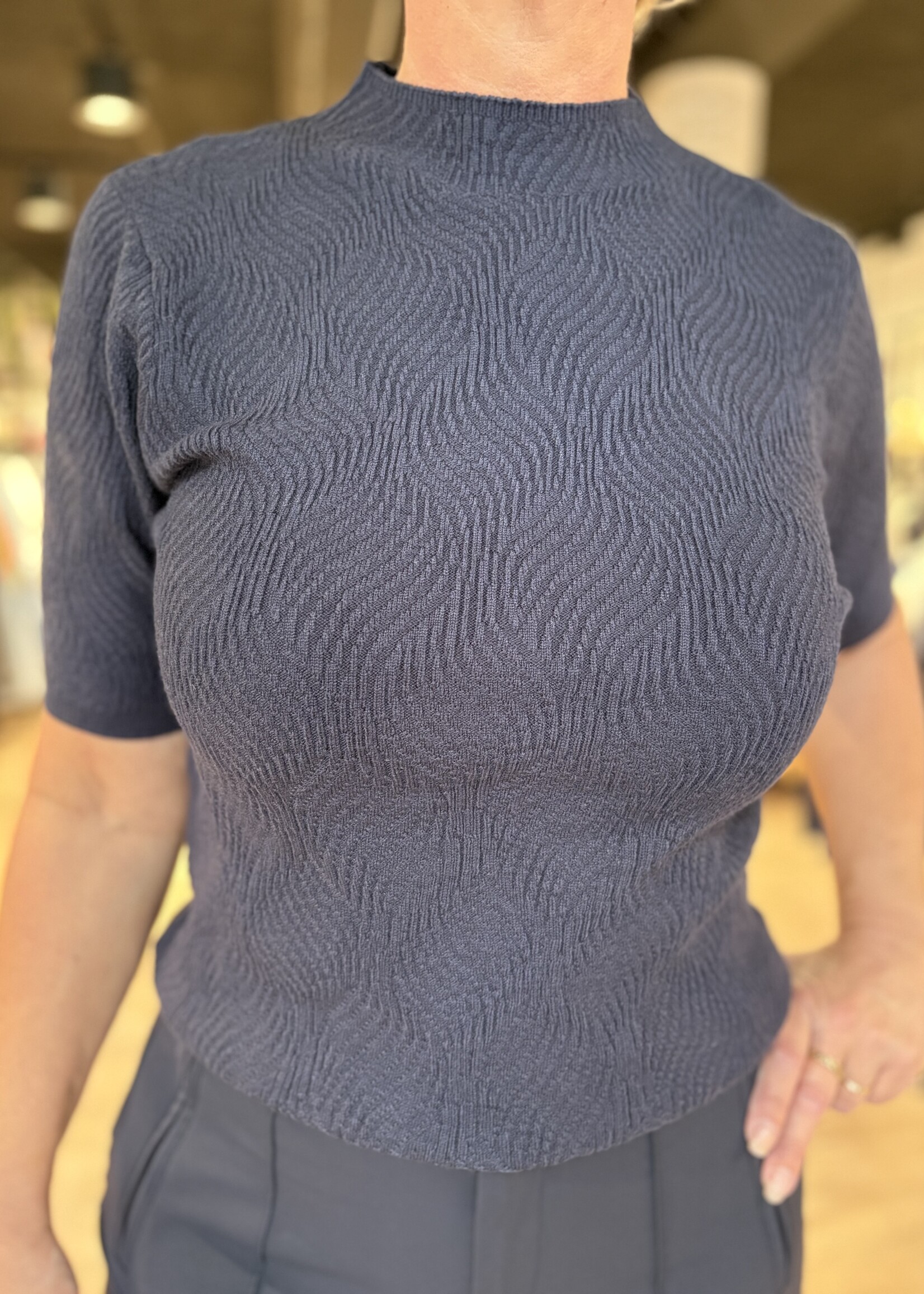 ZOSO Knitted Shirt Posh - Navy