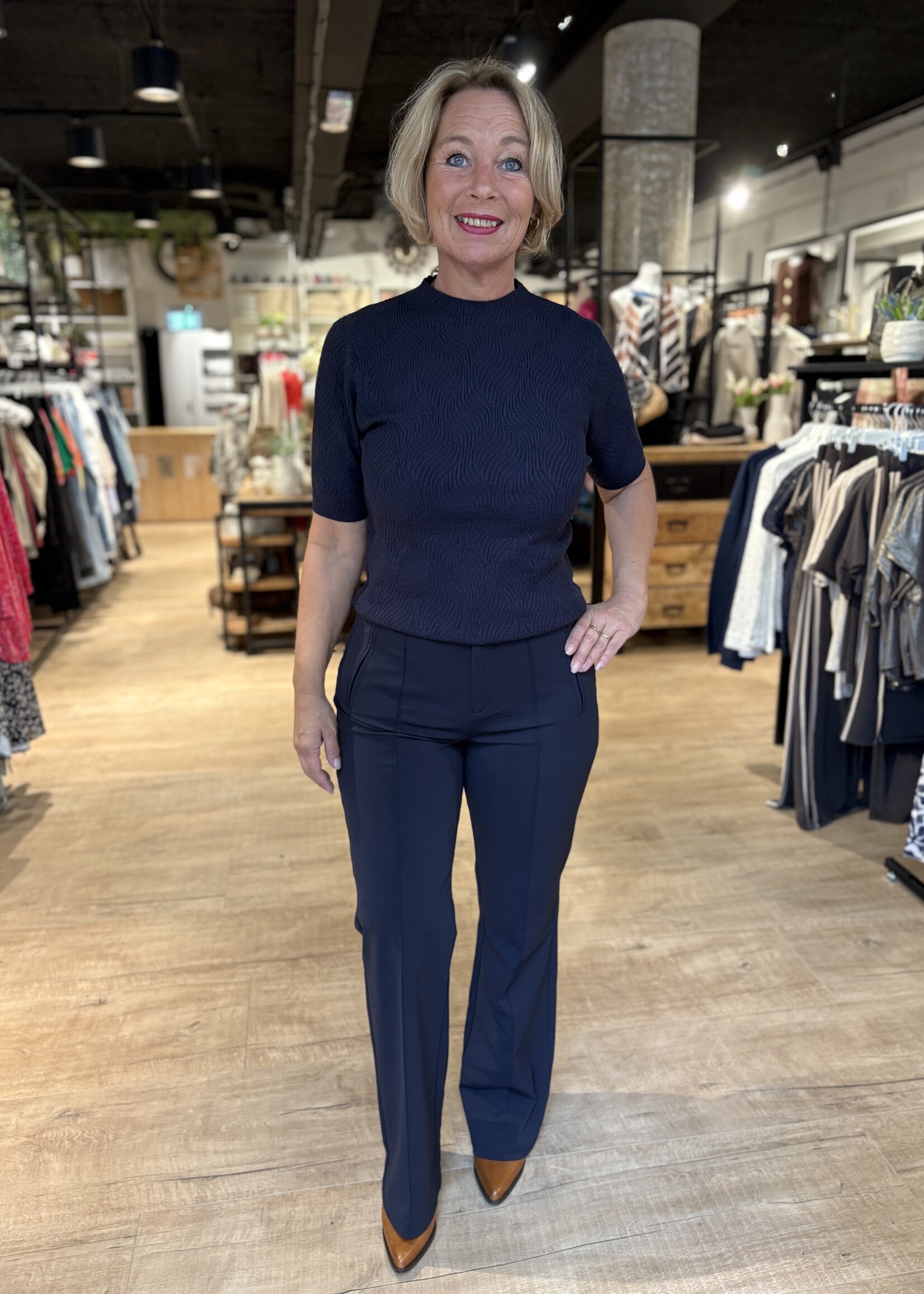 ZOSO Knitted Shirt Posh - Navy