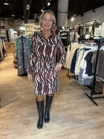 Sophia Perla Farah Print Jurk - Print Beige Bordeaux