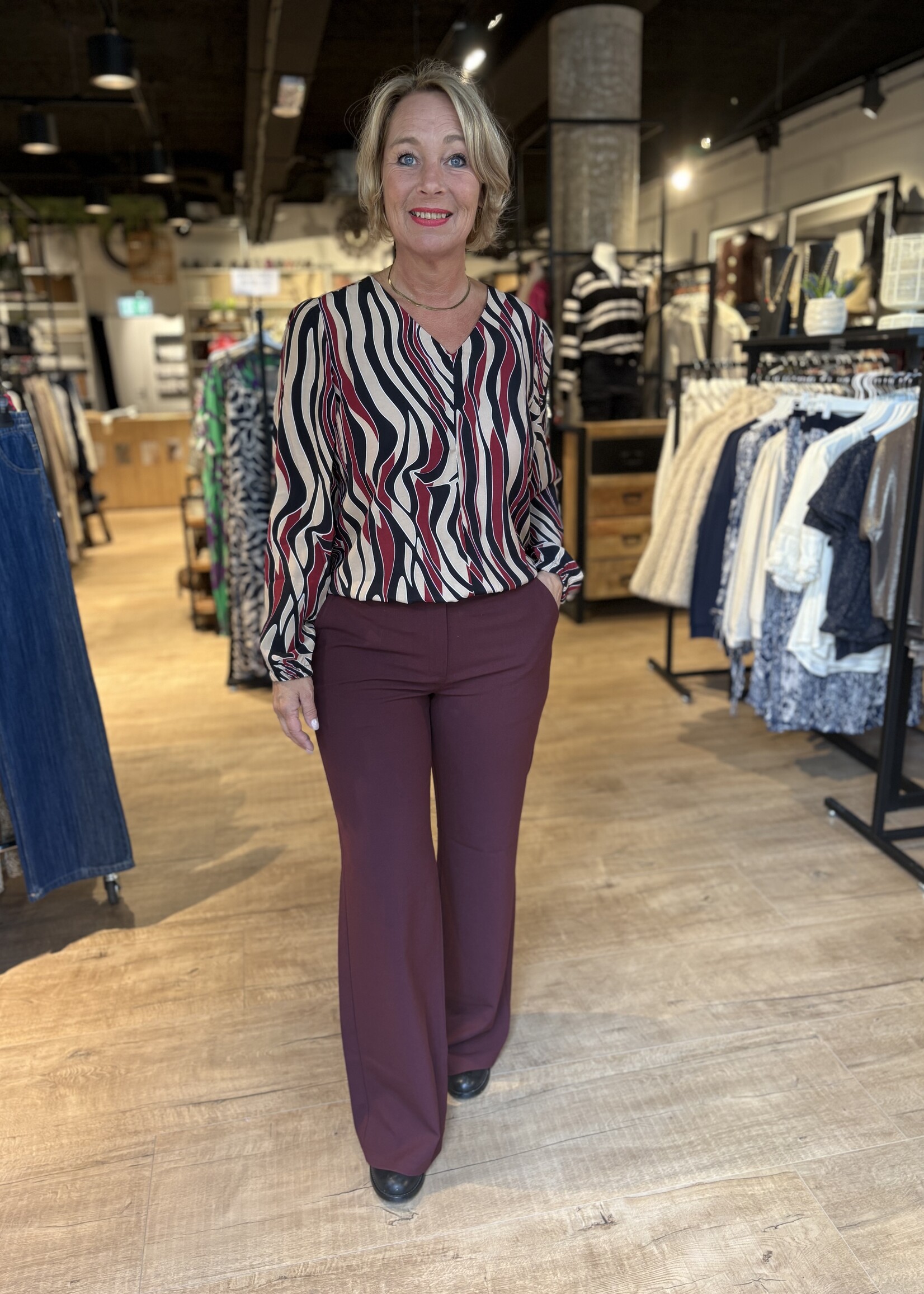 Sophia Perla Franka Print Blouse - Print Beige Bordeaux