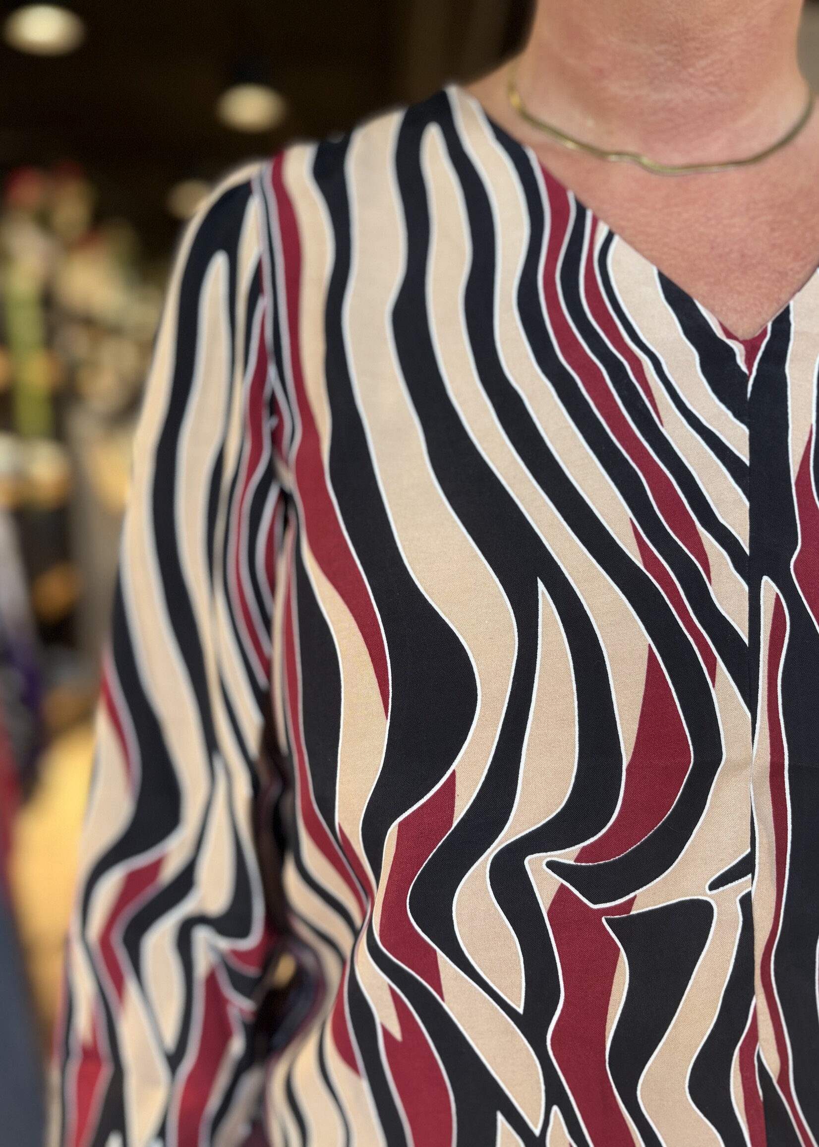 Sophia Perla Franka Print Blouse - Print Beige Bordeaux
