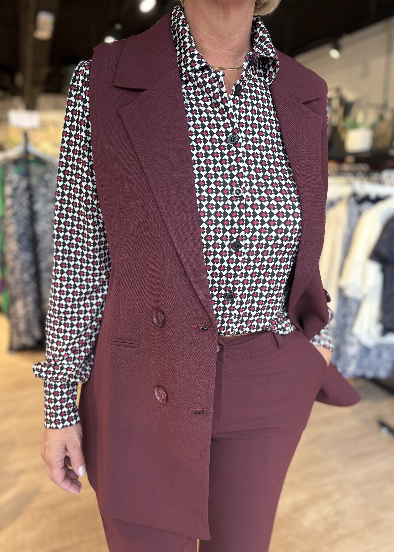 Sophia Perla Gaby Print Blouse - Print Bordeaux