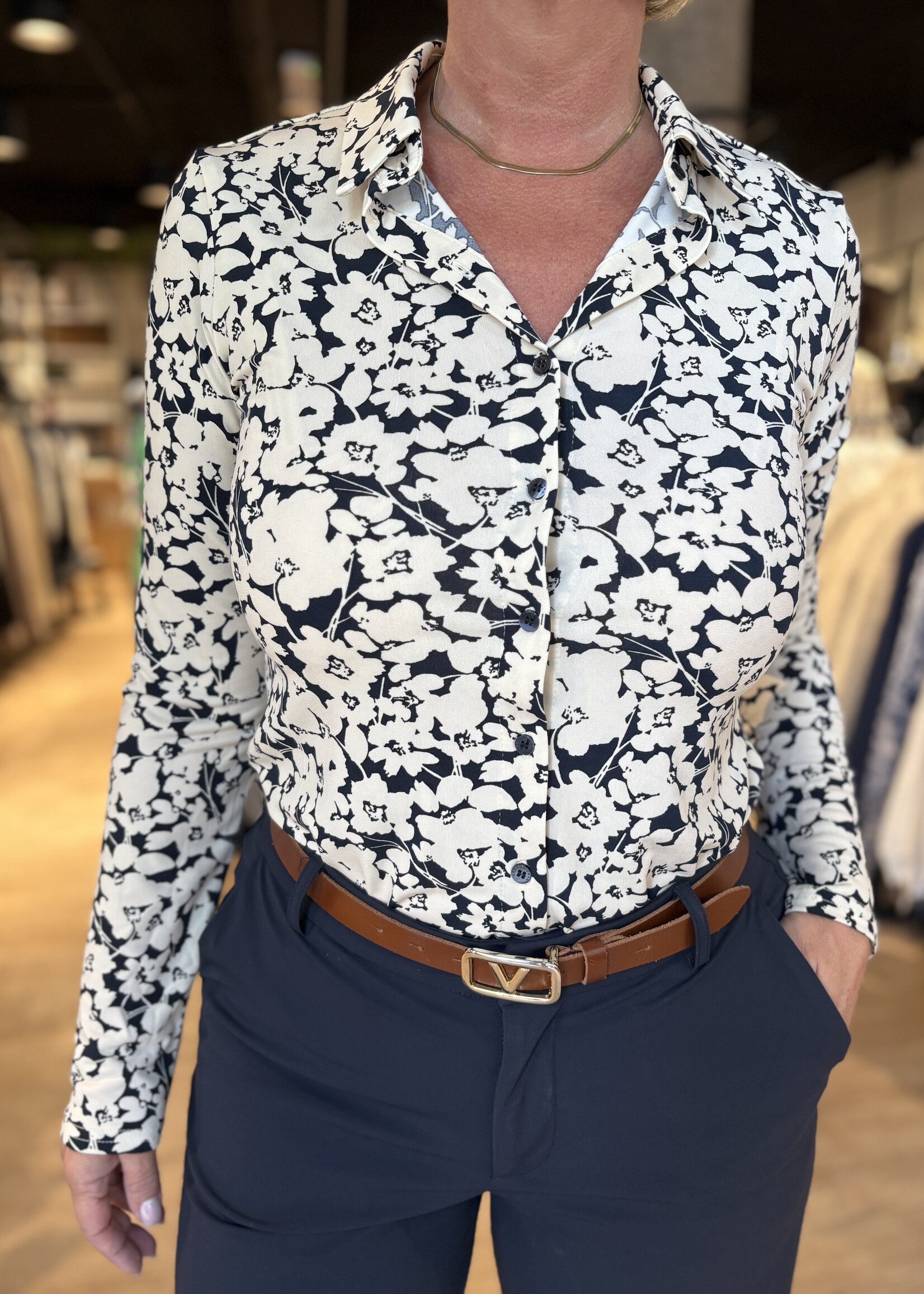 &Co Woman Blouse Lotte Small Flower - Navy Multi