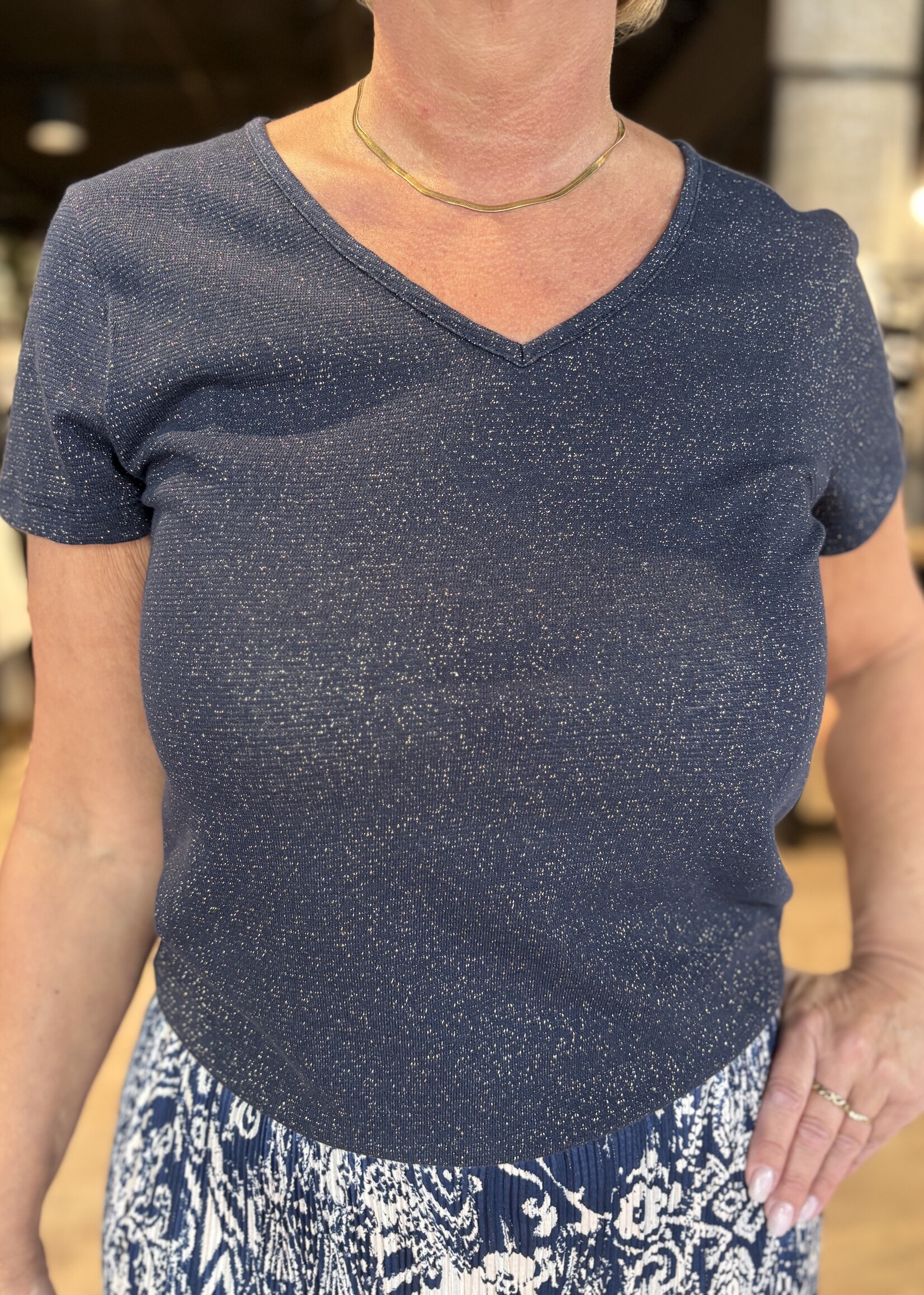 Elvira Top Lelie - Navy