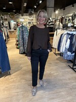 Red Button Top Ajour - Brown