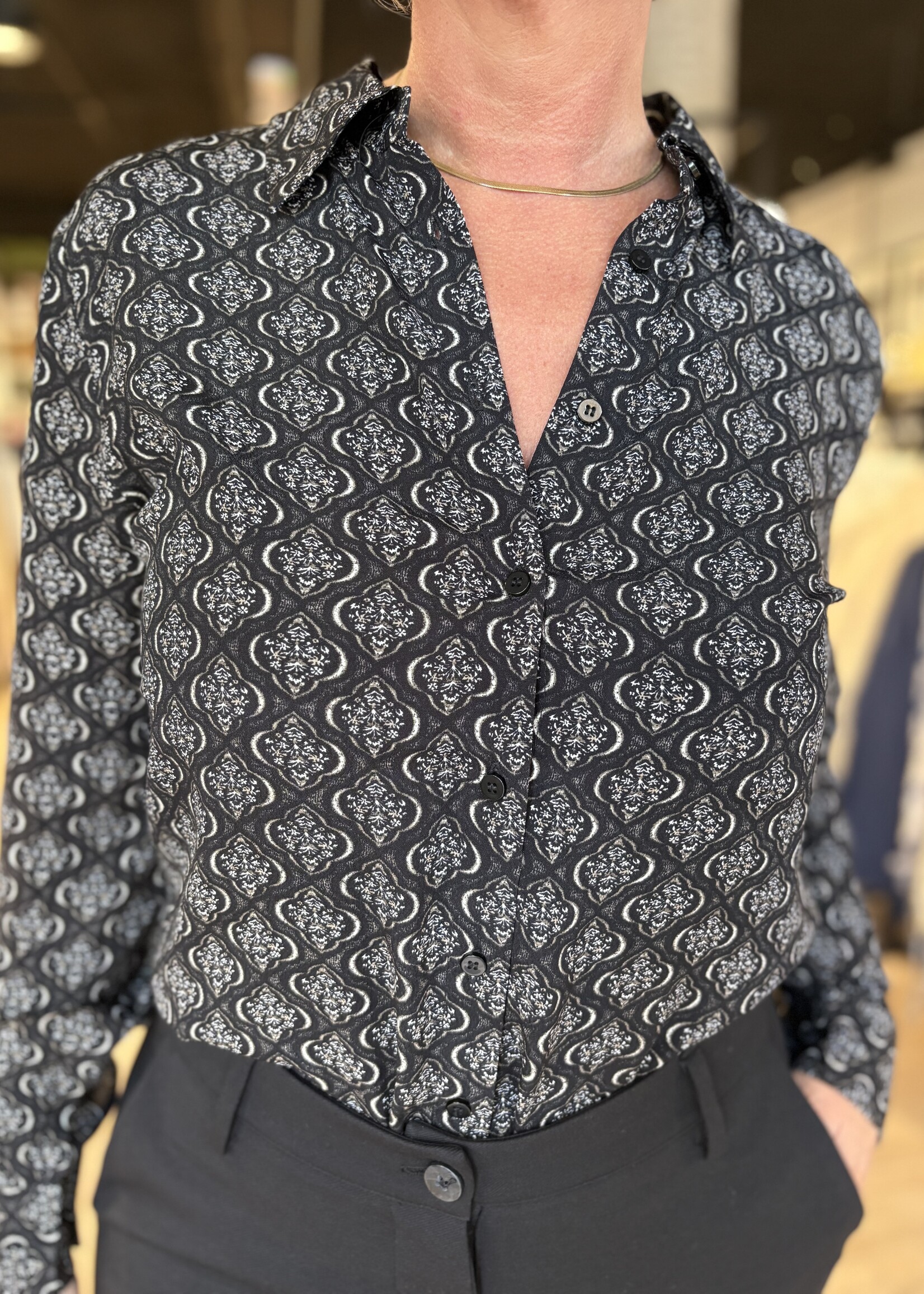 Freequent Shirt Lovy Printed - Black Moonbeam