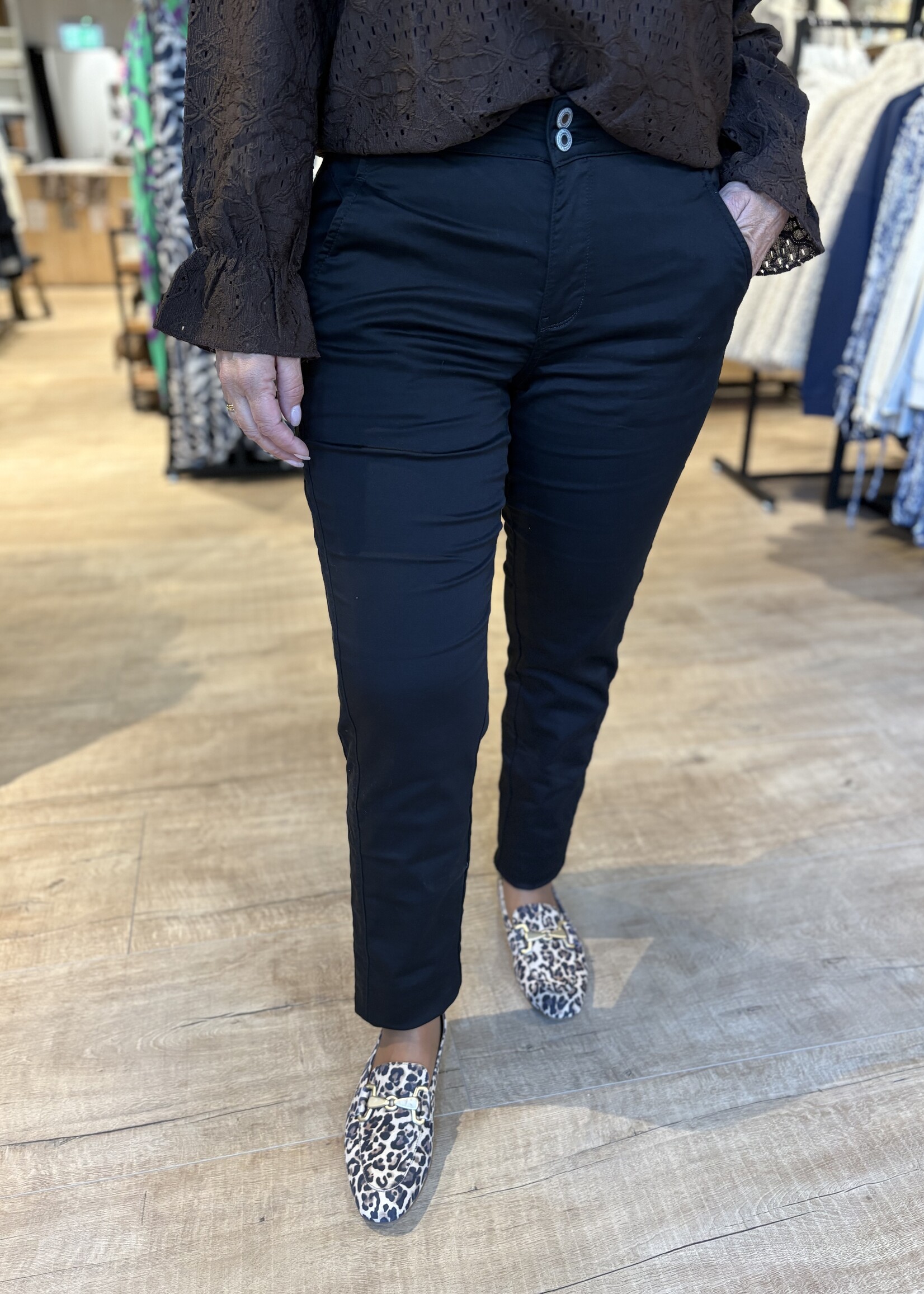 Red Button Broek Demi Jog - Black