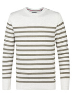 Petrol Industries Trui Knitwear Stripe - Antique White Melee