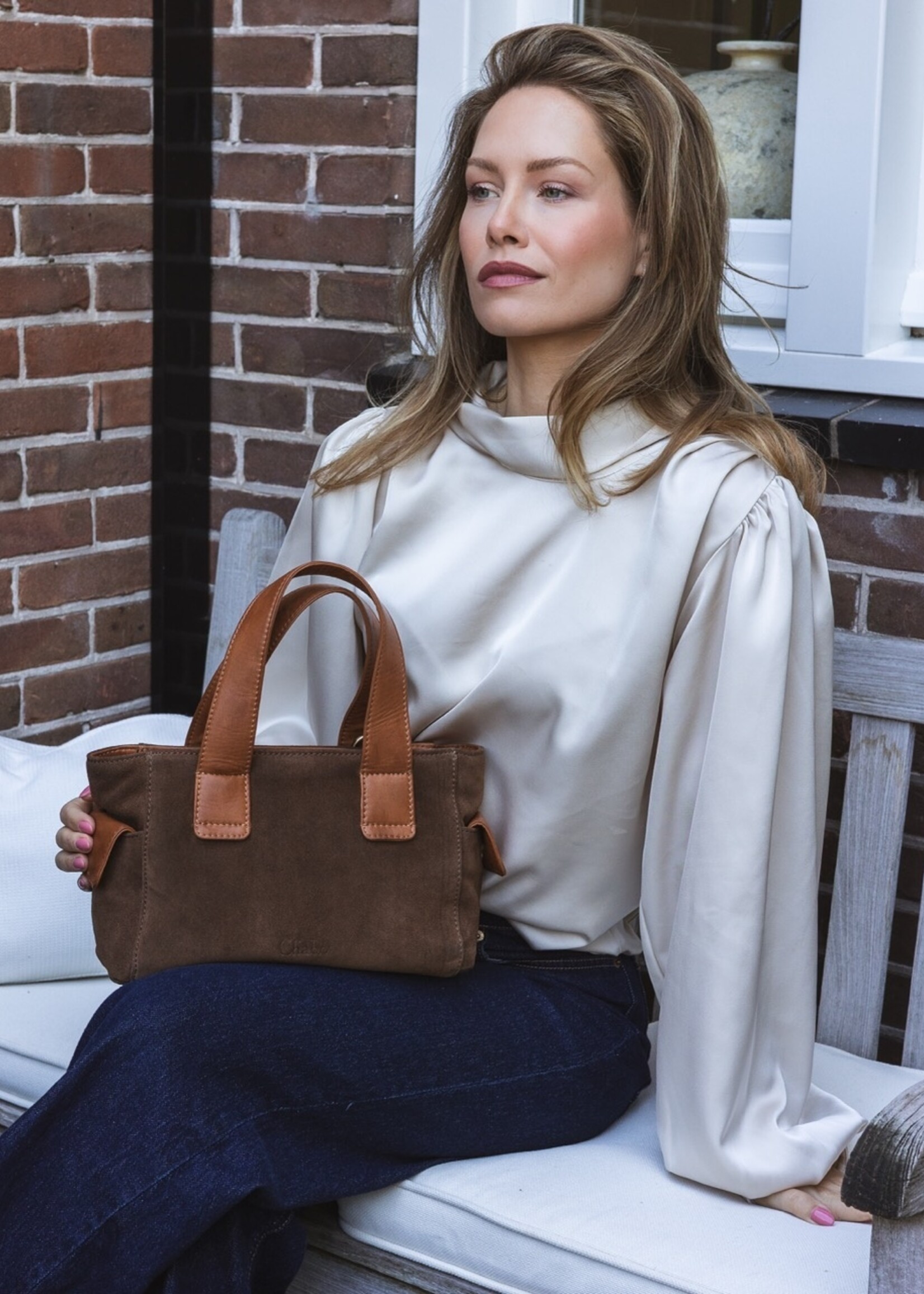 Chabo Bag Sophie Suede Mini - Cognac