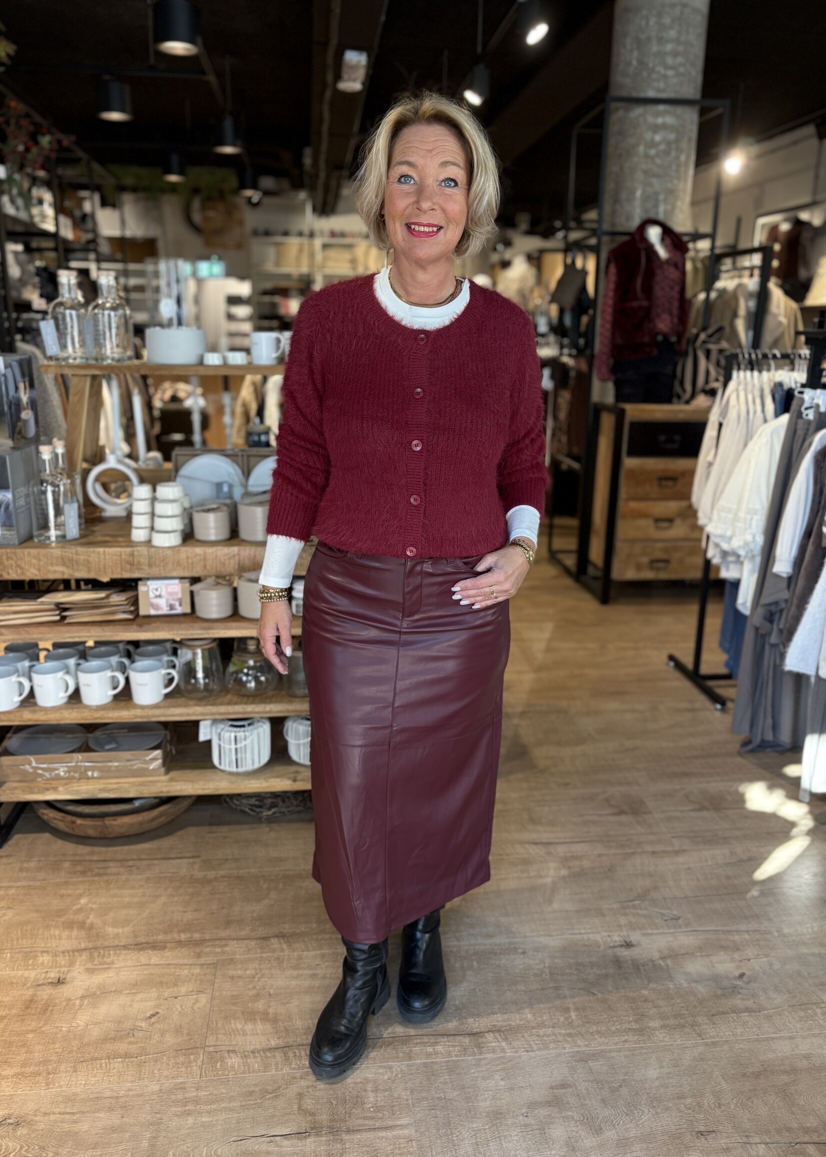 Red Button Rok Aline Faux Leather - Aubergine